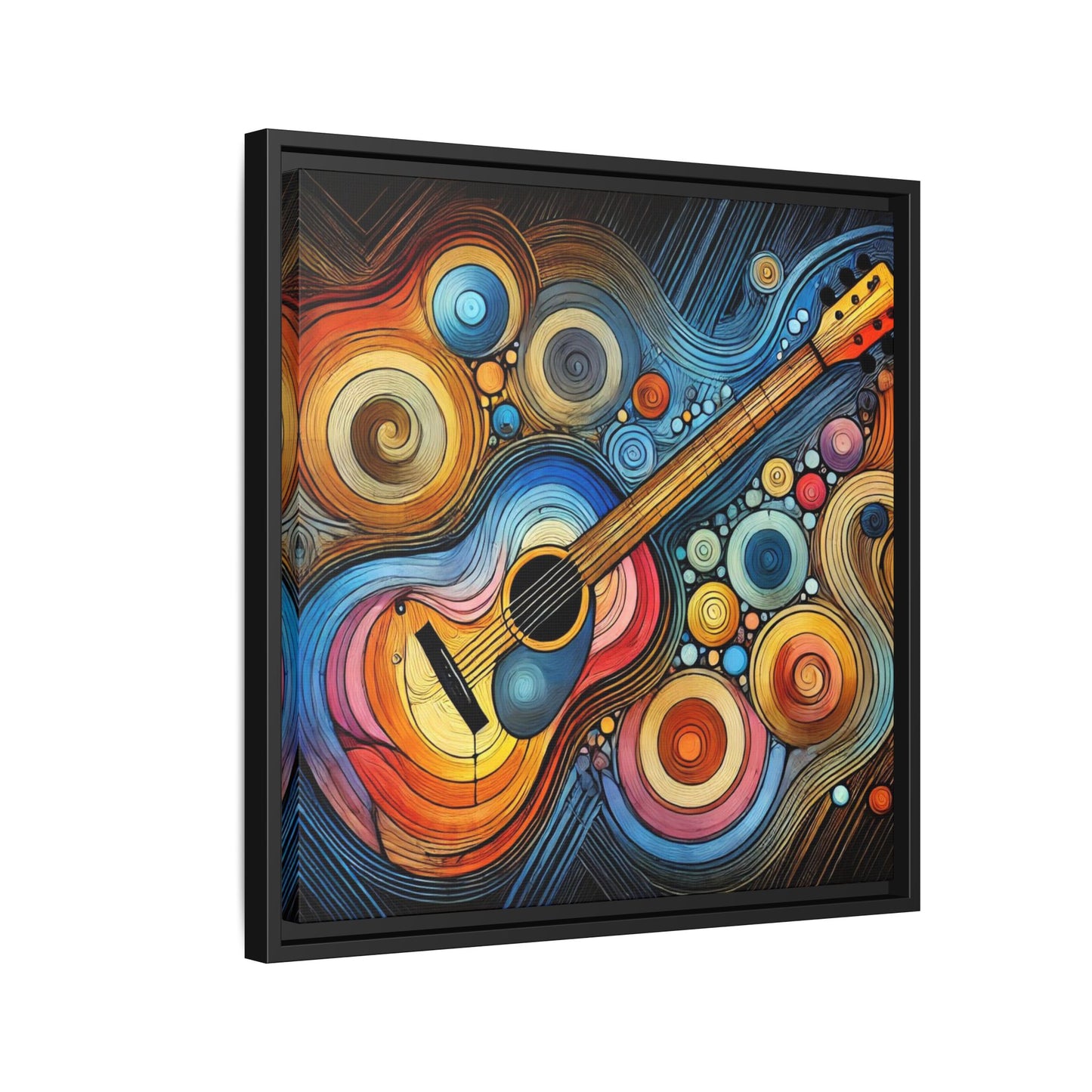 Modern Music-Themed Print Abstract Design Unique Framed Canvas Print Guitar Wall Art Music Lover Gift Decor 3 frame colors
