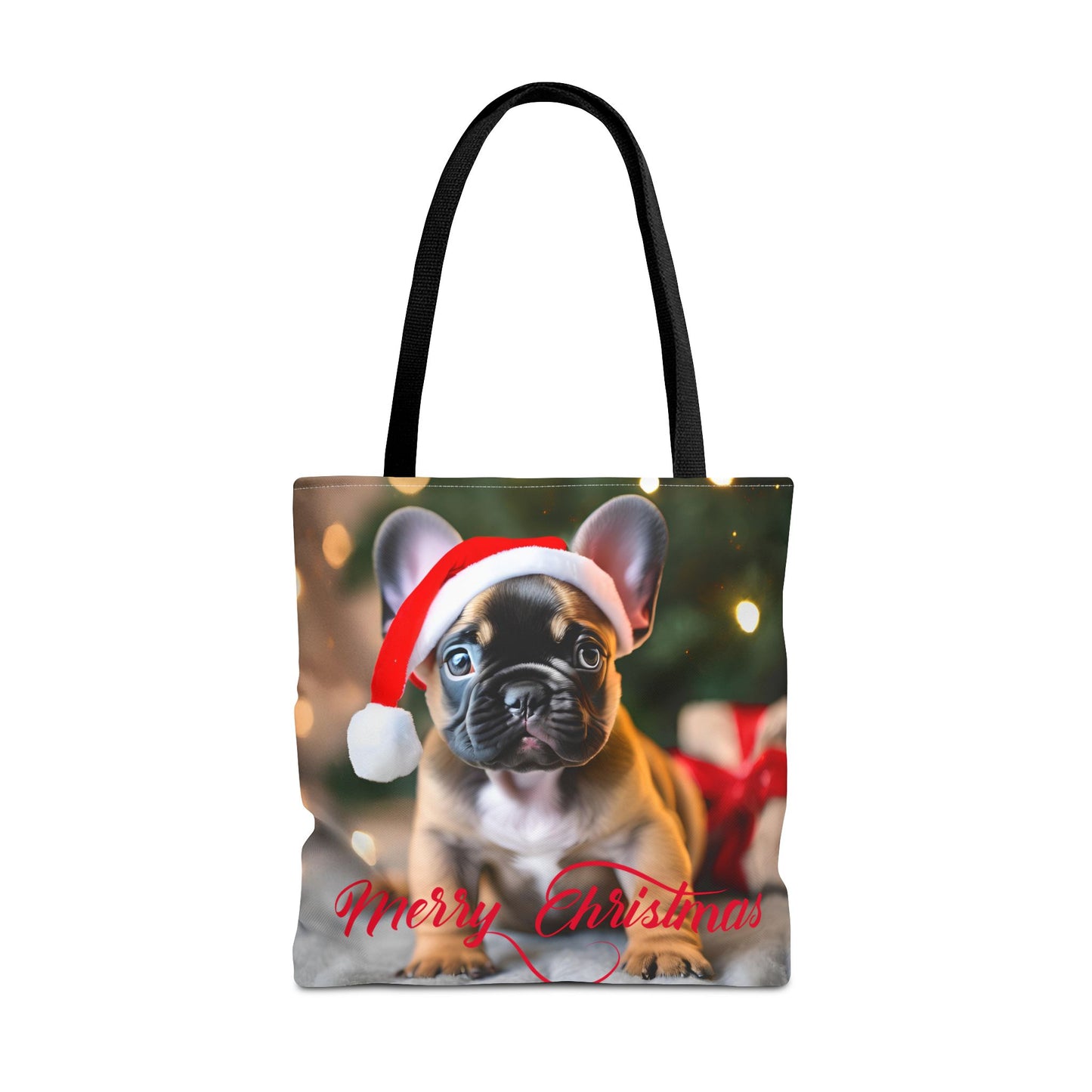 Merry Christmas Pug Tote Bag Holiday Cheer Gift Winter Accessory Reusable Winter Shopping Bag Xmas Dog Lover Gift Unisex Bag for Him Her