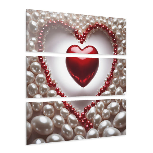 Heart Design Triptych Acrylic Print Wall Art Unique