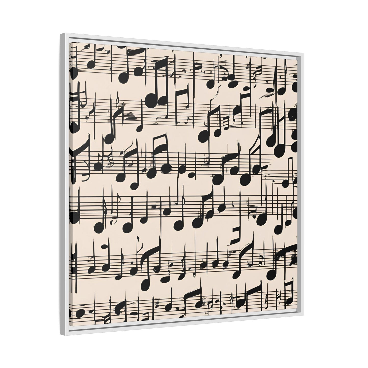 Music-Themed Print Abstract Sheet Music Design Unique Framed Canvas Print Treble Clef Note Wall Art Music Lover Gift Decor 3 frame colors