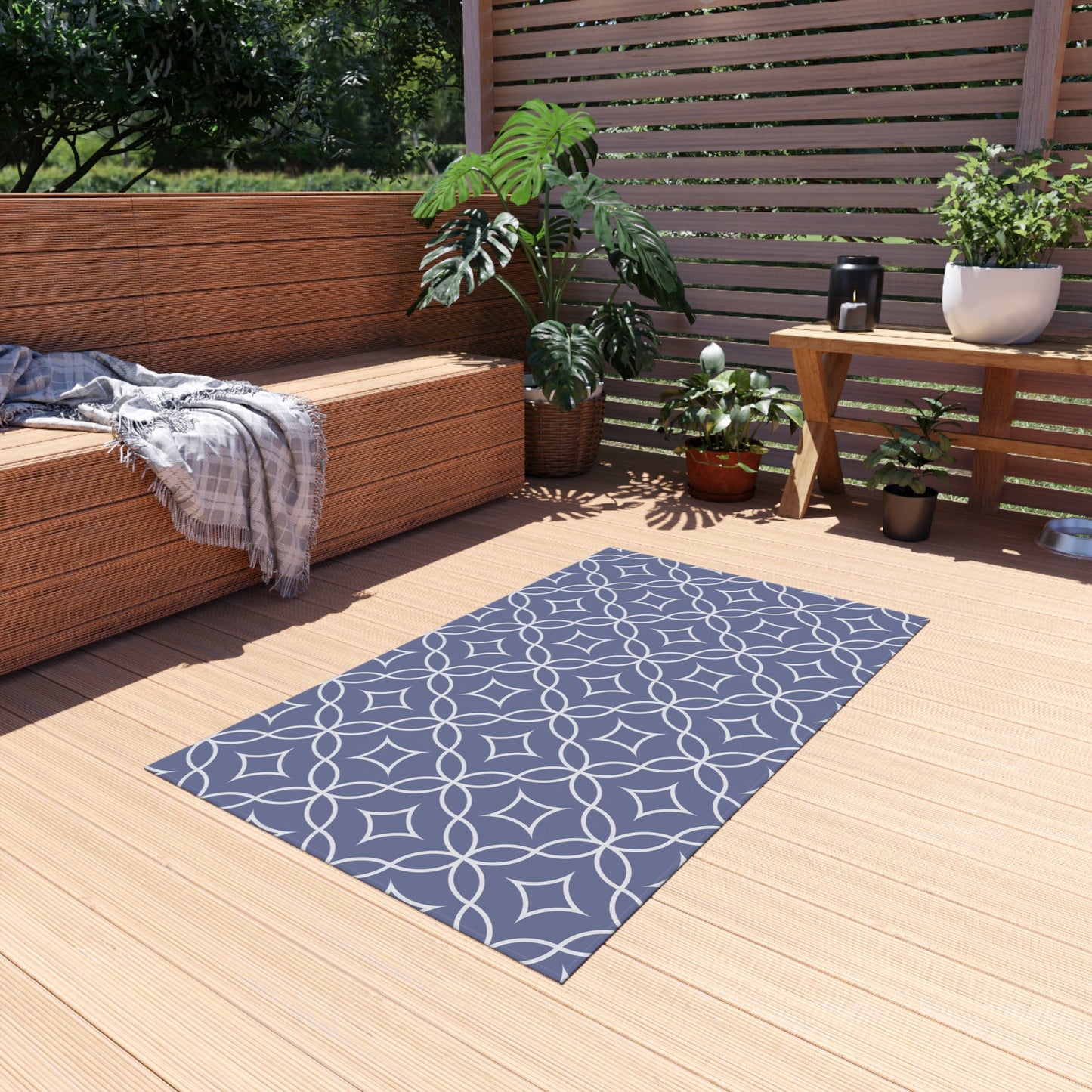 Chenille Outdoor Rug with No-Skid Backing Cozy Outdoor Carpet Grey Patio Decor Gazebo Rug Pool Area Decor Outdoor Kitchen Carpet