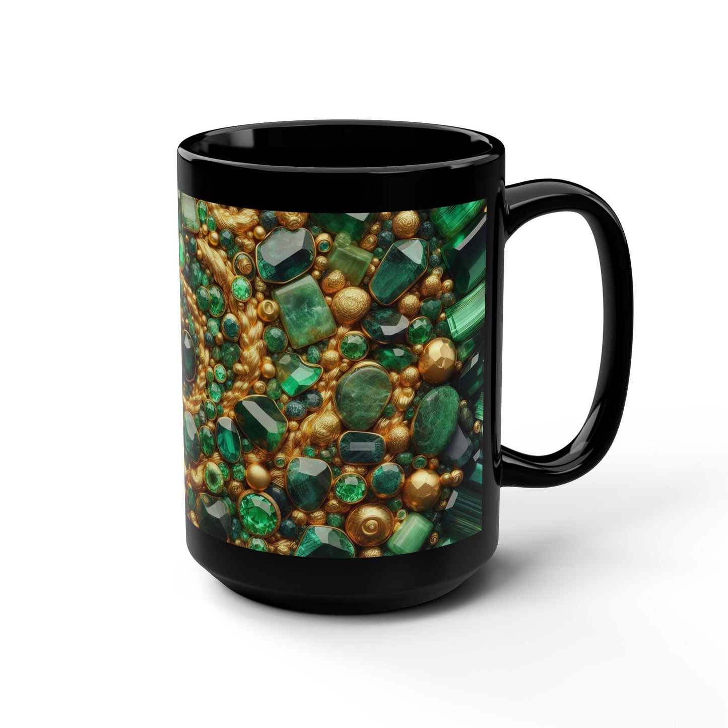 Ceramic Coffee Mug Quartz-Inspired Image Nature Rock Lover Ceramic Tea Cup Flower Emerald Gemstone Lover Geode Look Ceramic Mug