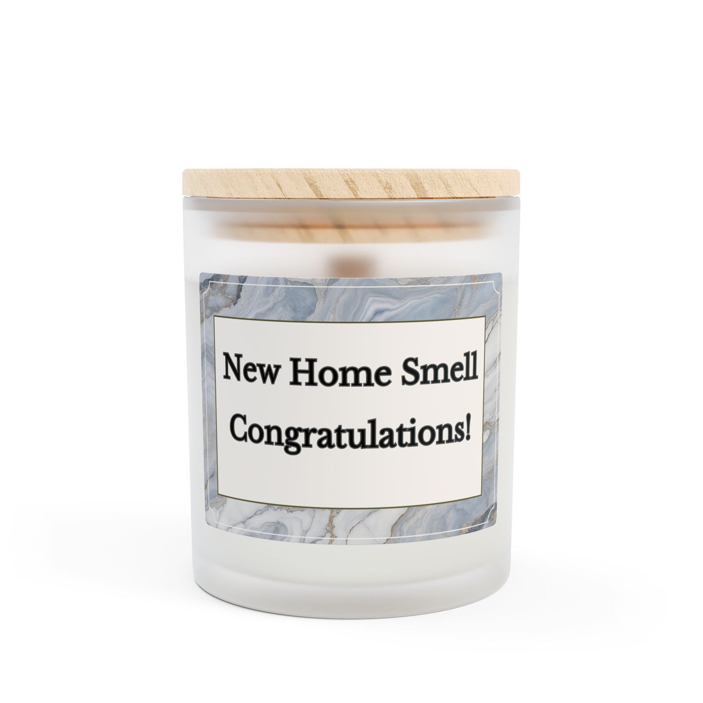 Artisanal Coconut Soy Frosted Glass Candle with Wooden Wick and Raw Maple Lid 11 oz Hand Poured Candle for New Home Owner 50 hrs burn time