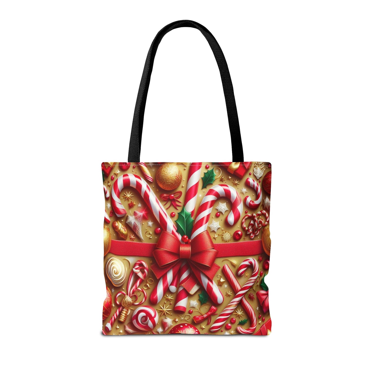 Candy Cane Christmas Tote Bag Holiday Cheer Gift Glam Winter Accessory Reusable Winter Shopping Bag Xmas Joy Gift Unisex Bag for Him Her