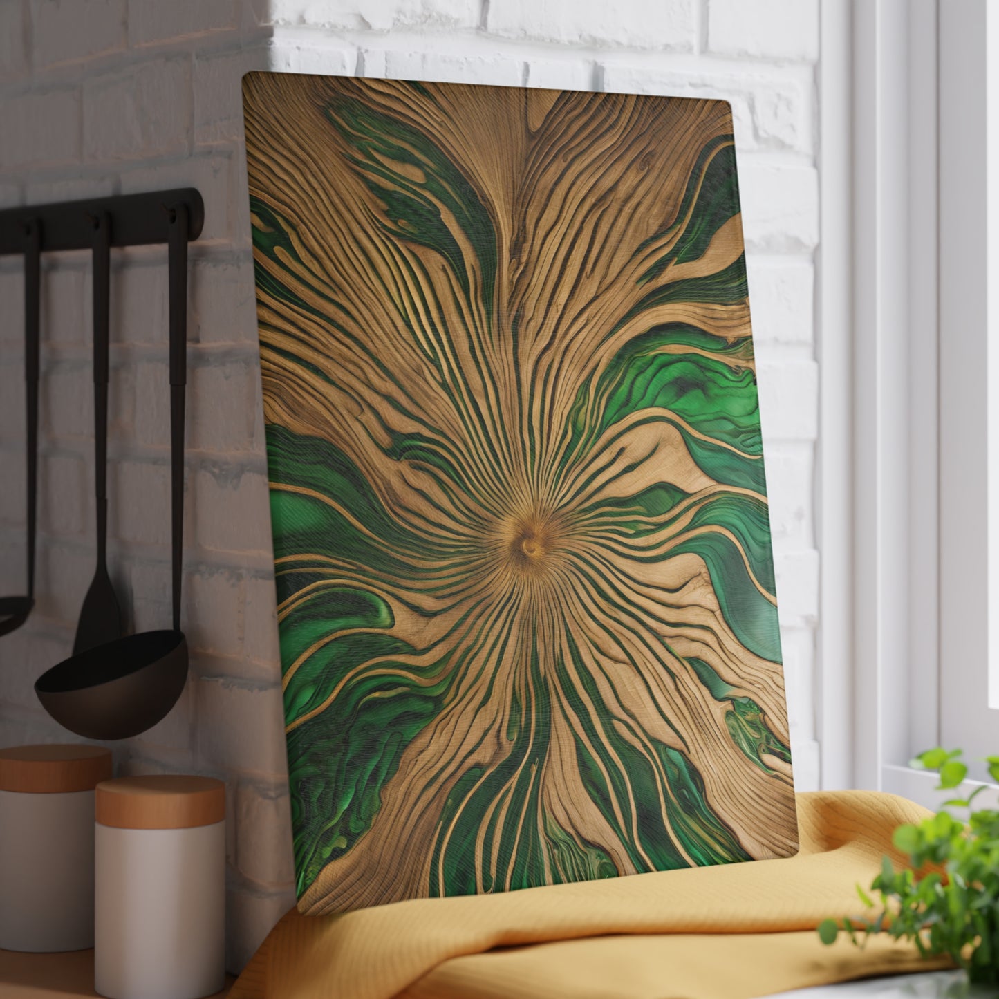 Groovy Swirl Design Kitchen Decor Glass Cutting Board Serving Tray Floral Cutting Board Gift for Home Cook Fun Glass Charcuterie Board