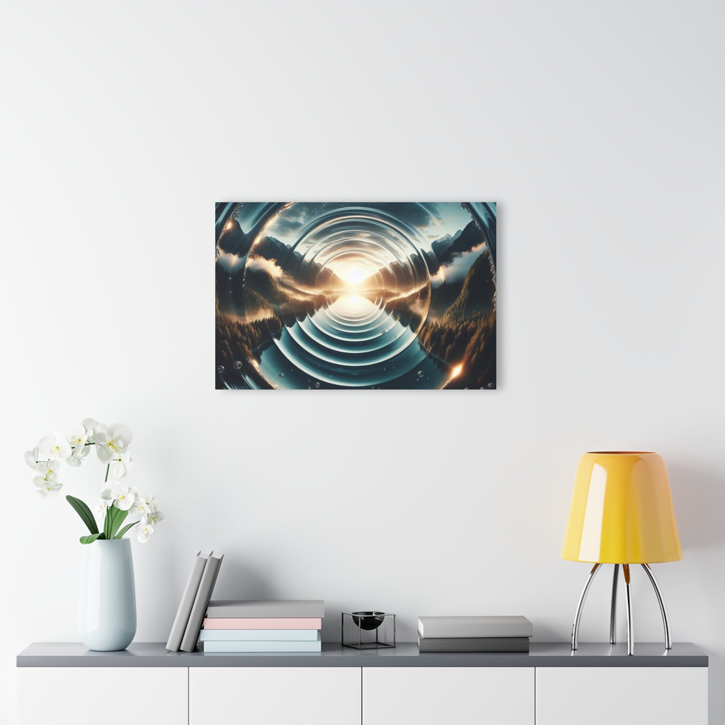 Large Wave Design Mountains Acrylic Print with French Cleat Ocean Lover Wall Art Gift Nature Lover Relaxing Water Artwork Modern Home Decor
