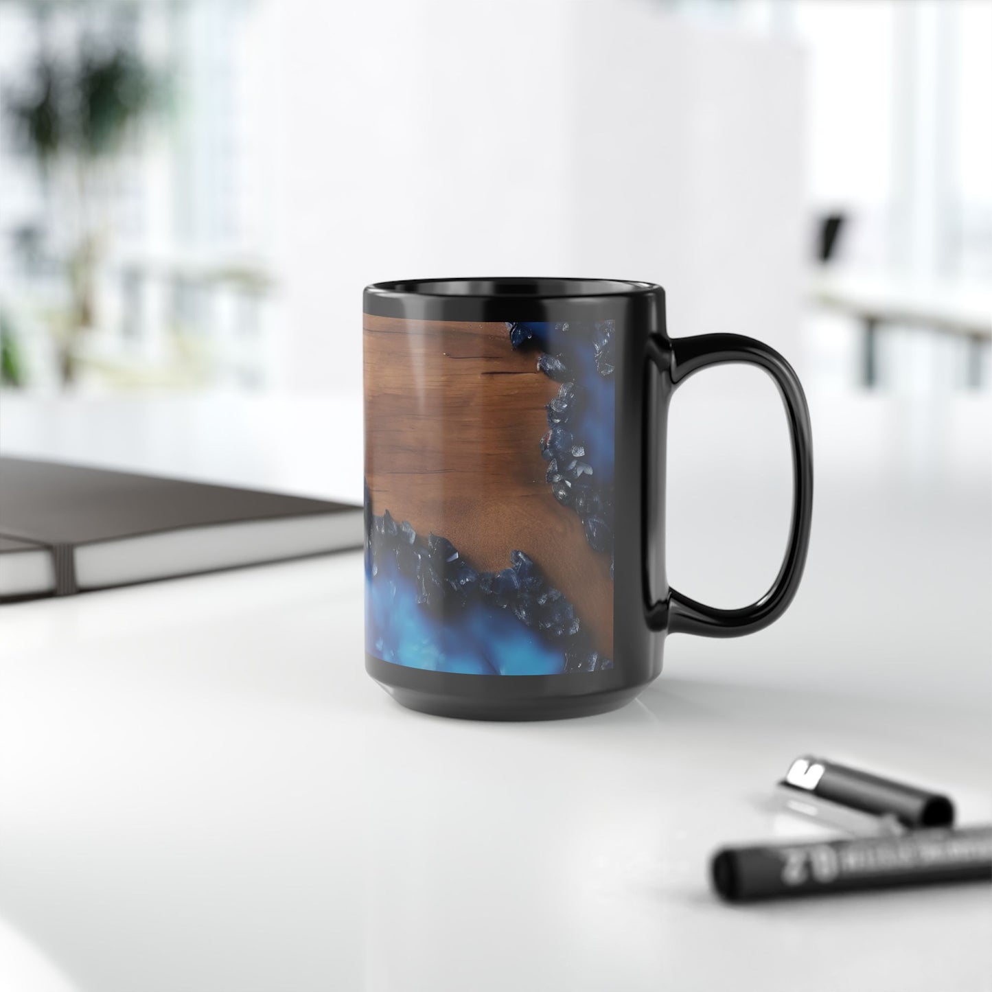 Ceramic Coffee Mug Wood-Inspired Image Nature Lover Ceramic Teacup Wood Lover Gift Colorful Unique Wave-look 15oz Ceramic Mug