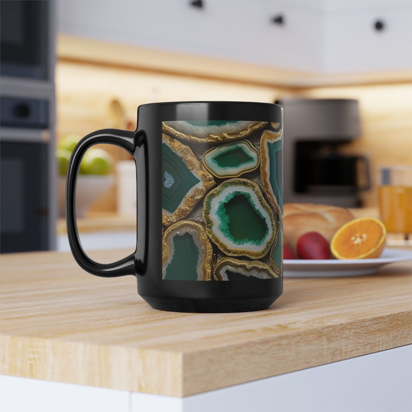 Ceramic Coffee Mug Quartz-Inspired Image Agate Nature Rock Lover Ceramic Tea Cup Gemstone Lover Geode Agate Look Ceramic Mug