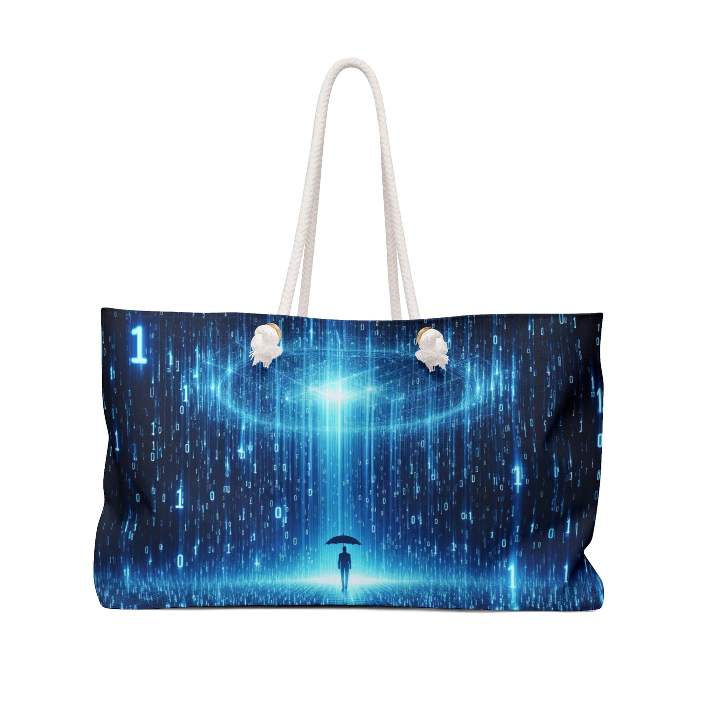 Binary Code Design Computer Matrix Weekender Tote AI theme Grocery Shopping Bag Techie Large Gift Bag Computer Programmer Tote