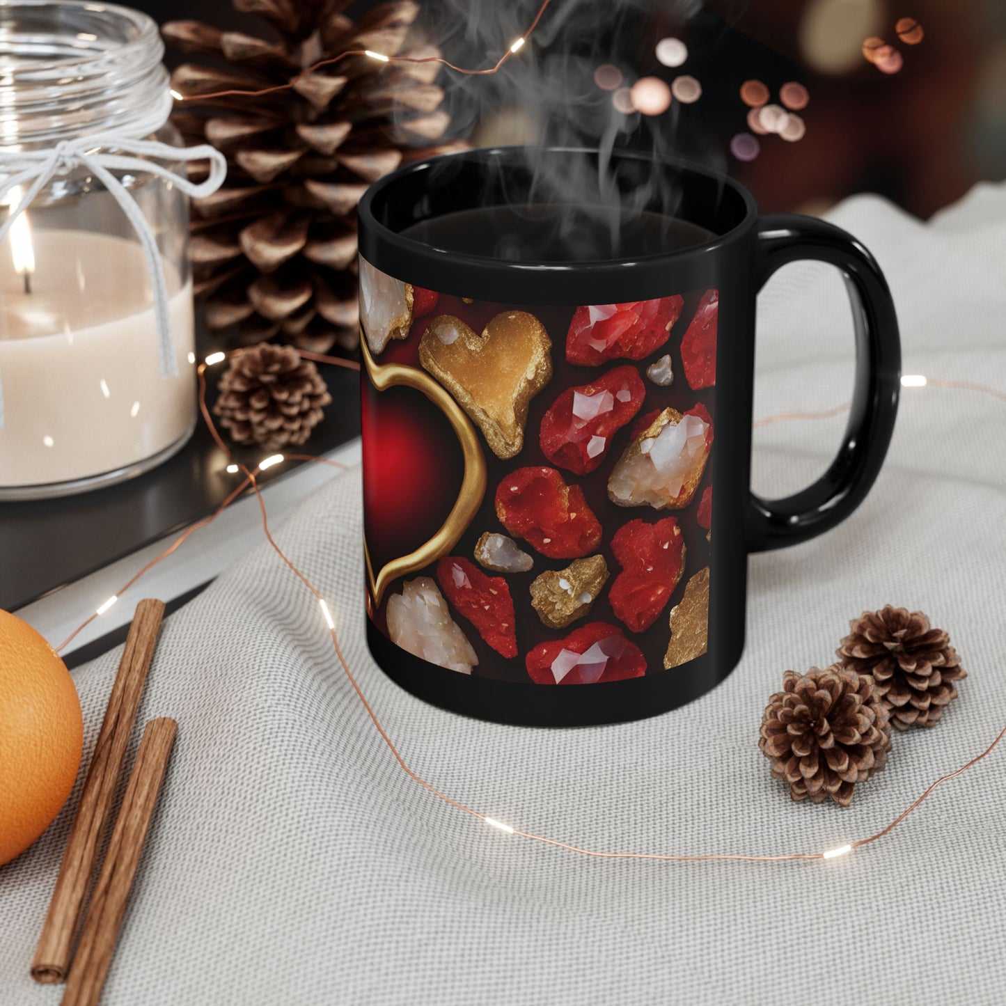 Heart Shaped Crystal Geode Design Coffee Tea Hot Chocolate Mug Valentine's Day Gift for Her Nature Lover Gift Geology Rock Lover Gift