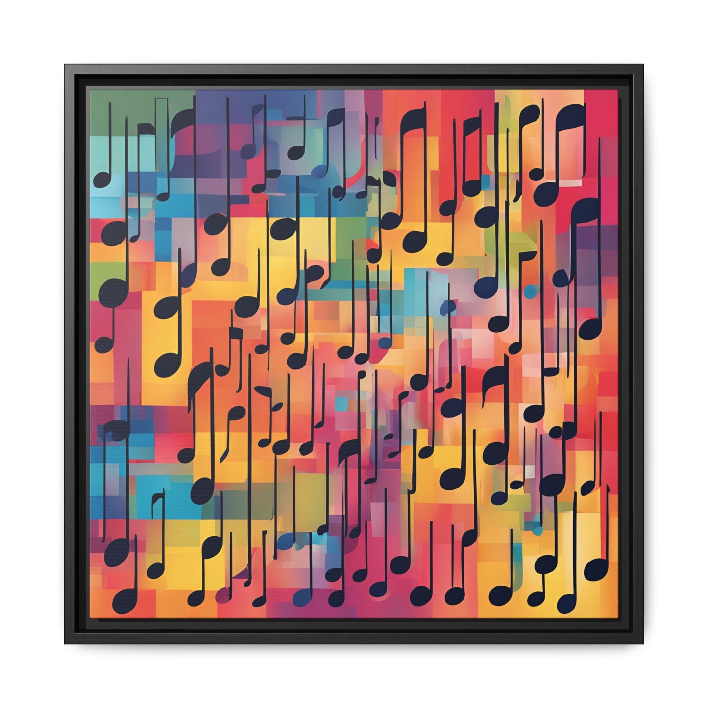 Modern Music-Themed Print Abstract Design Unique Framed Canvas Print Treble Clef Note Wall Art Music Lover Gift Decor 3 frame colors