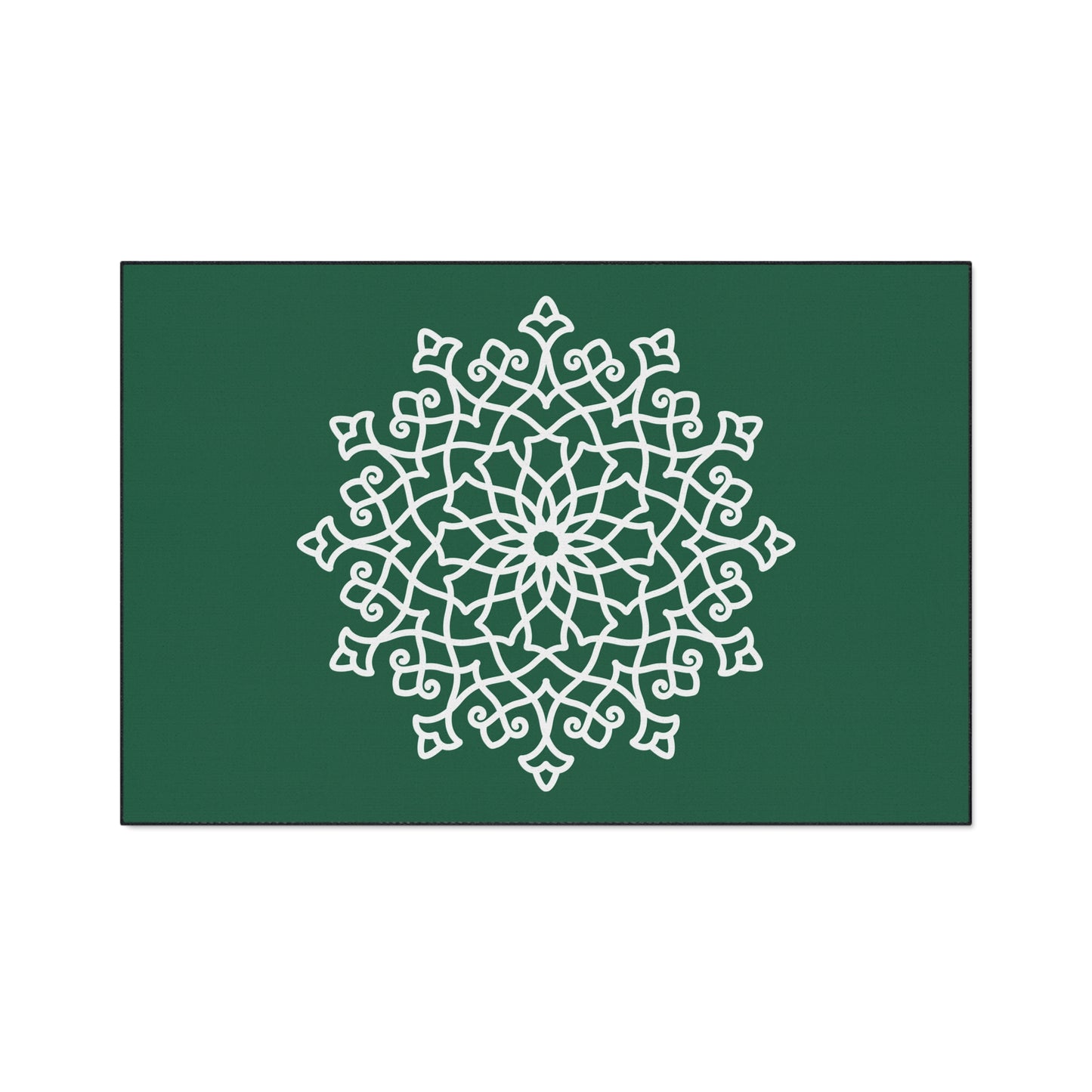 Decorative Heavy Duty Non-Slip Floor Mat Stylish Design Perfect for Entryway Kitchen Décor Green Floral Geometric Design Rug Bathroom Mat