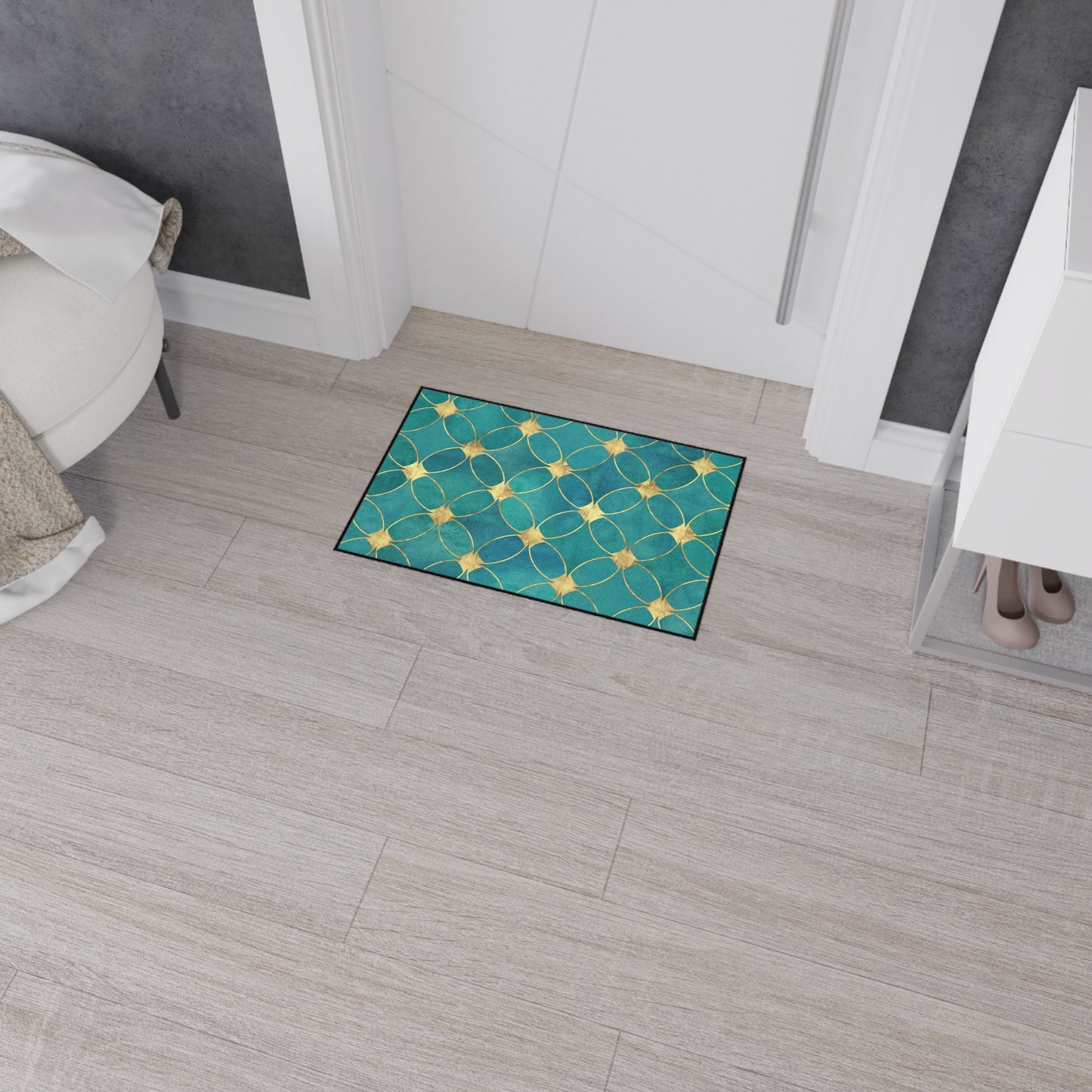 Decorative Heavy Duty Non-Slip Floor Mat Stylish Design Perfect for Entryway Kitchen Décor Garage Rug Coffee Bar Bathroom Floor Door Mat