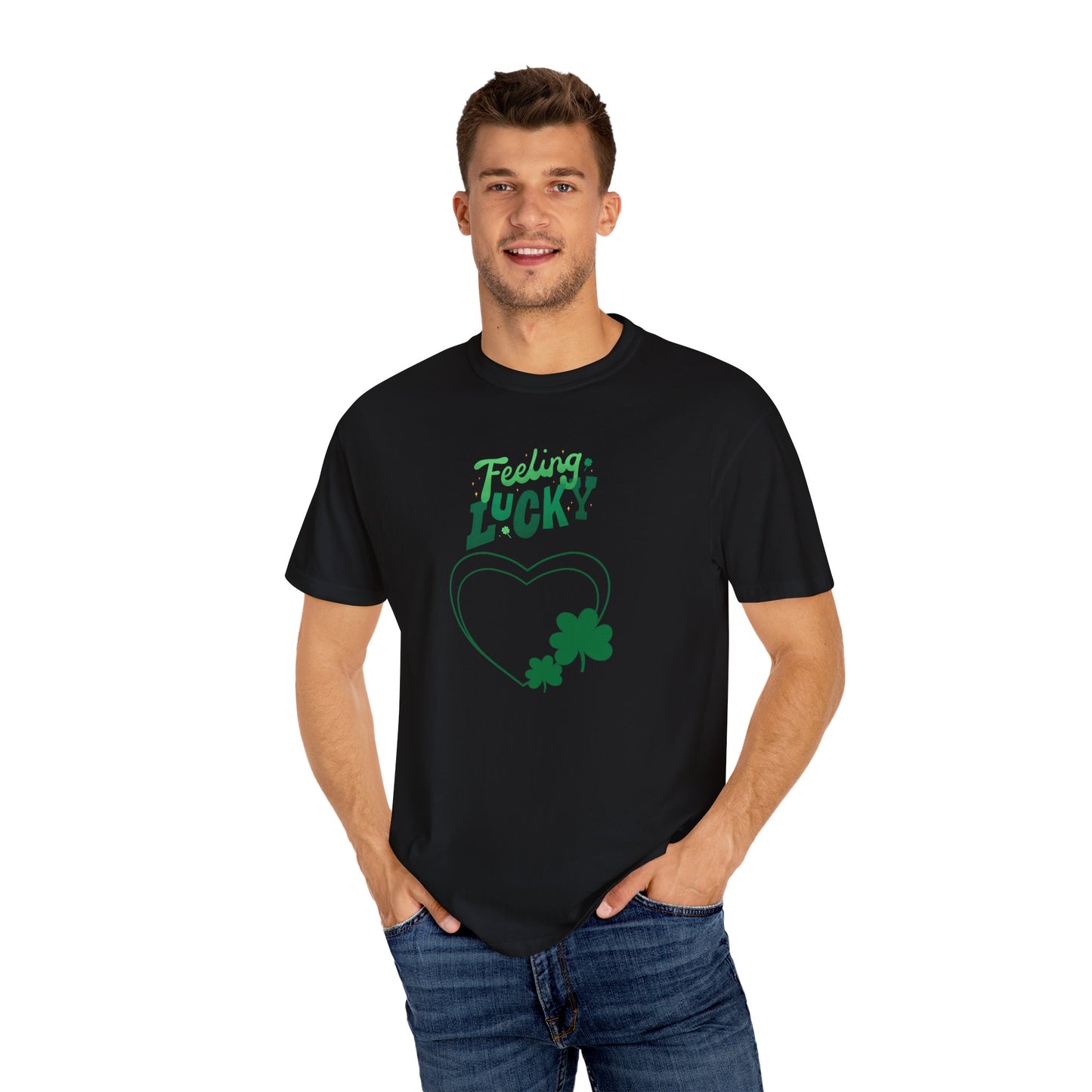 St. Patrick's Day T-Shirt Unisex Comfort Colors Relaxed Fit Garment-Dyed Tee 4 Leaf Clover Shirt Irish Themed Gift