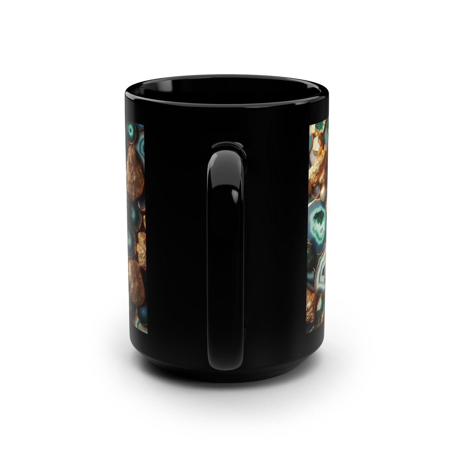 Ceramic Coffee Mug Quartz-Inspired Agate Image Nature Lover Ceramic Unique Colorful Teacup Geode Rock Gemstone Lover Ceramic 15 oz Mug