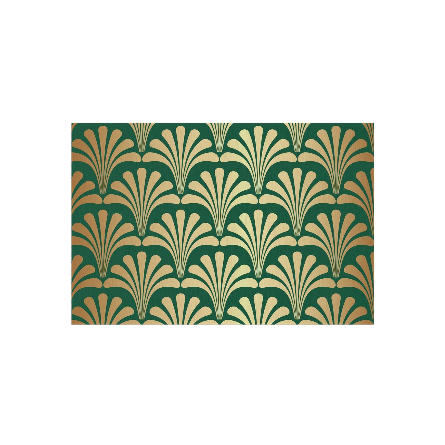 Chenille Outdoor Rug with No-Skid Backing Cozy Green and Gold Outdoor Carpet Patio Decor Gazebo Rug Pool Area Decor Outdoor Kitchen Rug