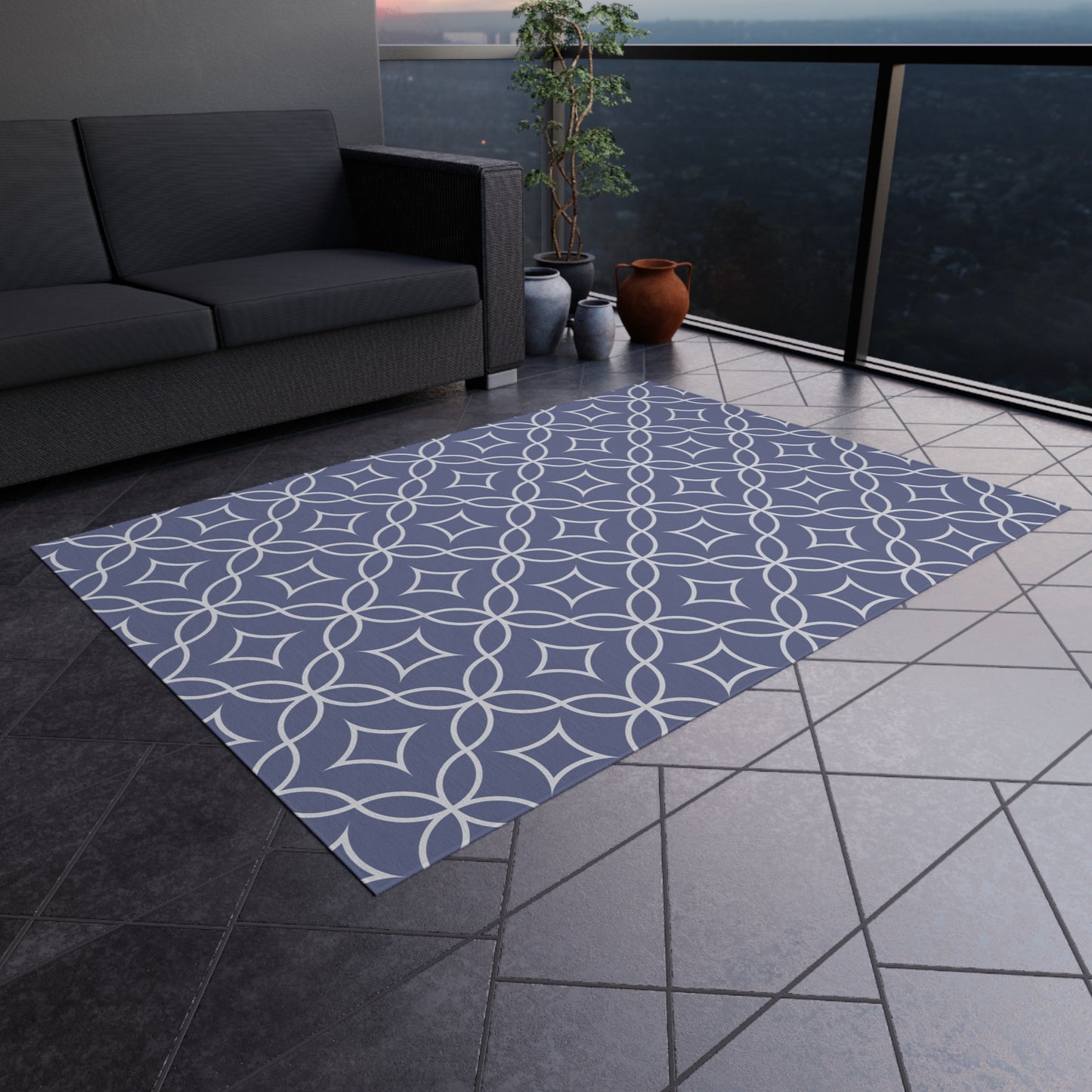Chenille Outdoor Rug with No-Skid Backing Cozy Outdoor Carpet Grey Patio Decor Gazebo Rug Pool Area Decor Outdoor Kitchen Carpet