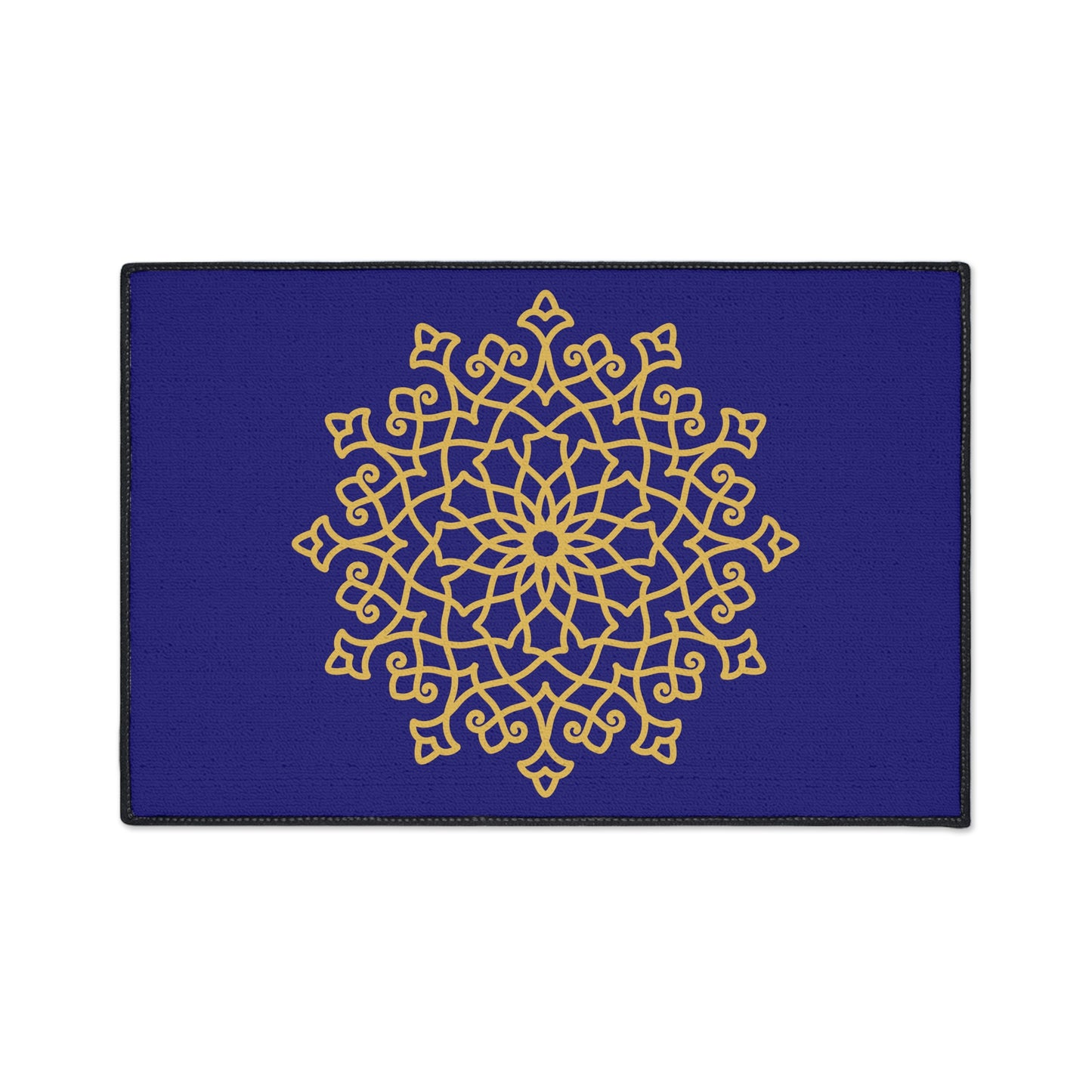 Decorative Heavy Duty Non-Slip Floor Mat Stylish Design Perfect for Entryway Kitchen Décor Blue Floral Geometric Design Rug Bathroom Mat