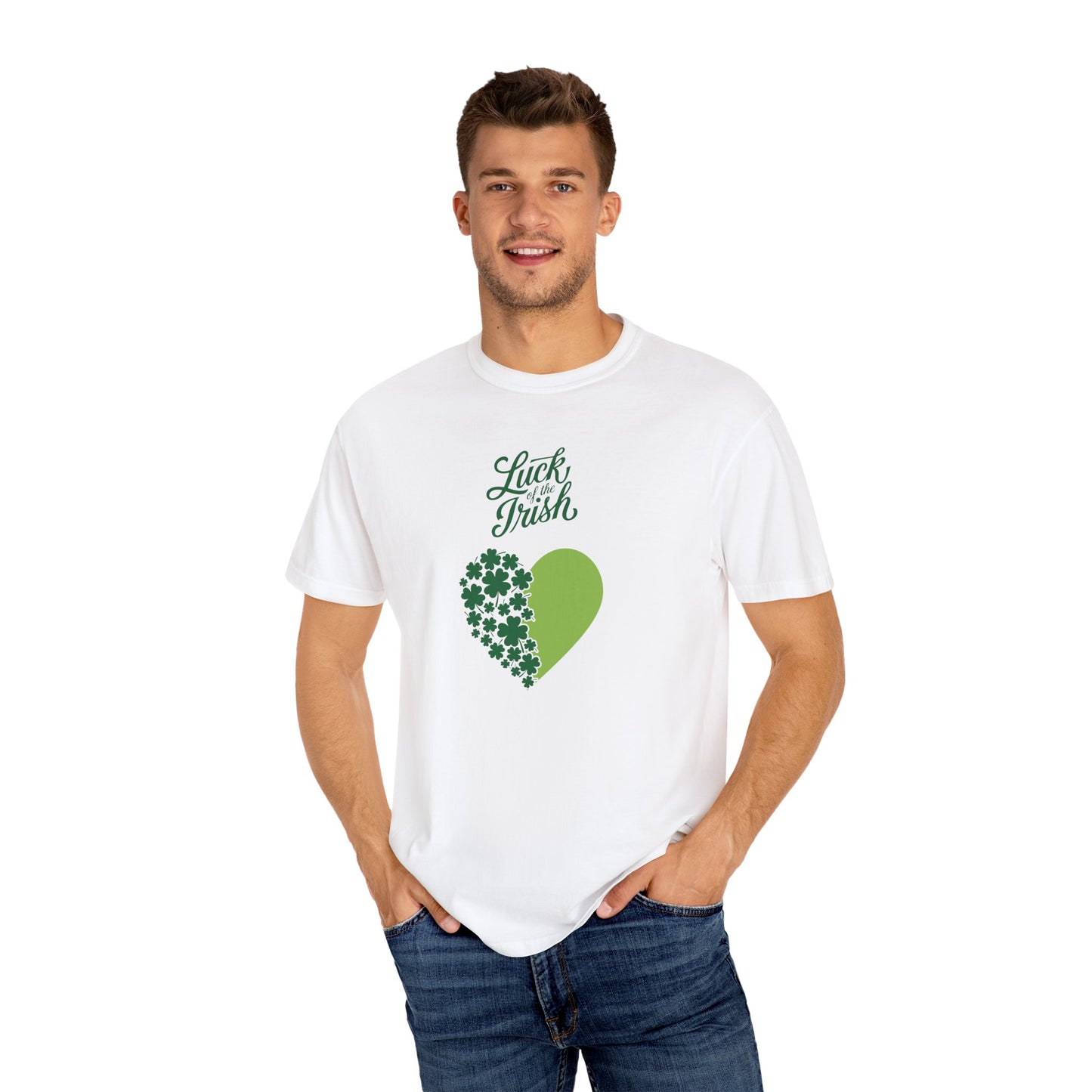 St. Patrick's Day T-Shirt Unisex Comfort Colors Relaxed Fit Garment-Dyed Tee 4 Leaf Clover Shirt Irish Themed Gift