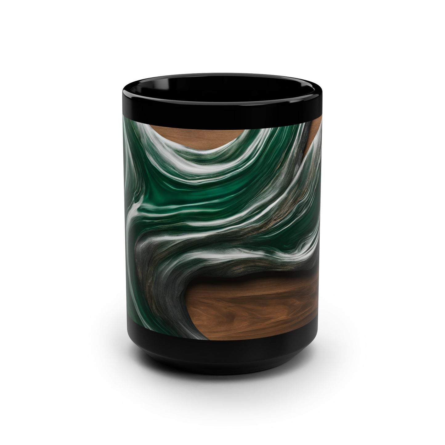 Ceramic Coffee Mug Wood-Inspired Image Nature Lover Ceramic Teacup Gardener Gift Colorful Unique Wave-look 15oz Ceramic Mug