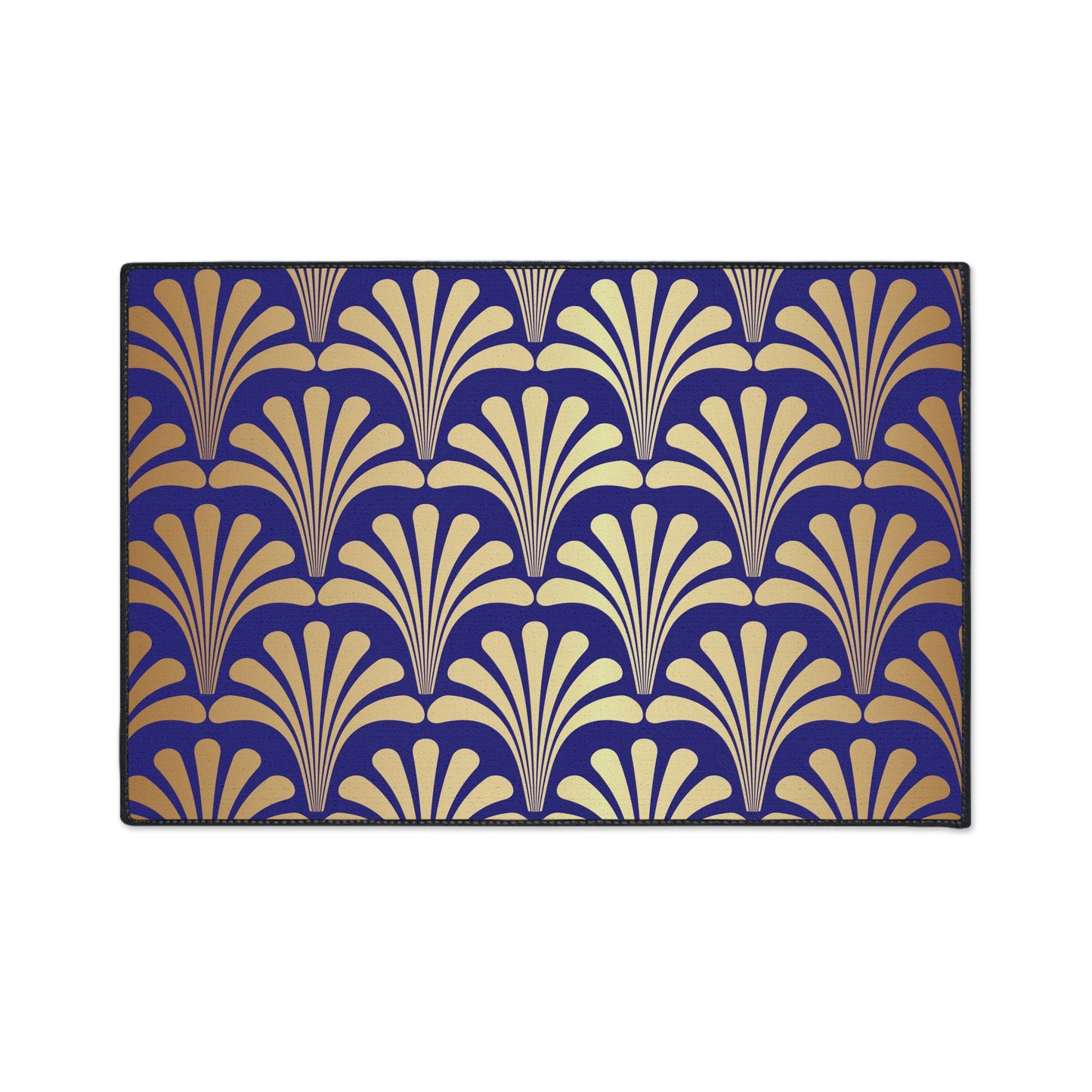 Decorative Heavy Duty Non-Slip Floor Mat Stylish Design Perfect for Entryway Kitchen Décor Blue Floral Geometric Design Rug Bathroom Mat