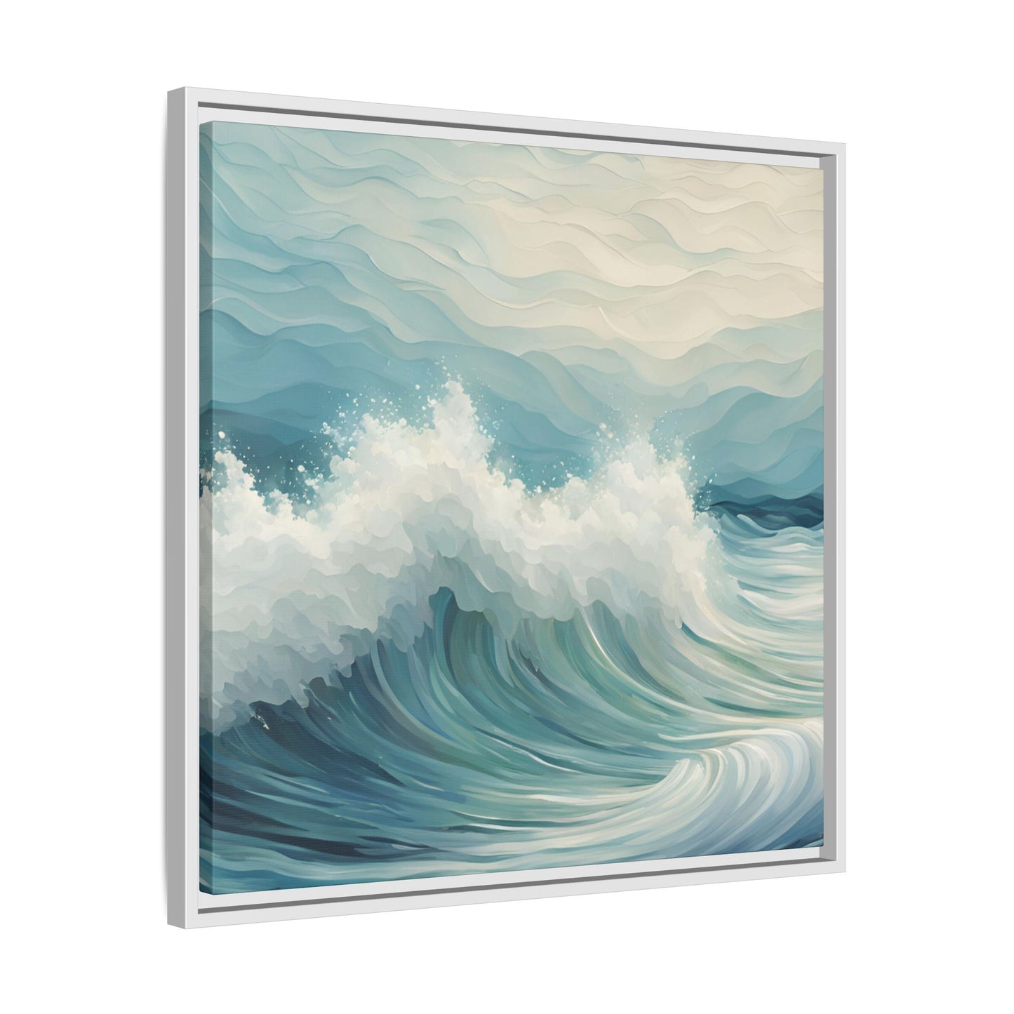 Modern Abstract Wave Design Unique Framed Canvas Wall Art Ocean Beach Gift Nature Lover Gift Underwater Sea Lover Gift 3 frame colors