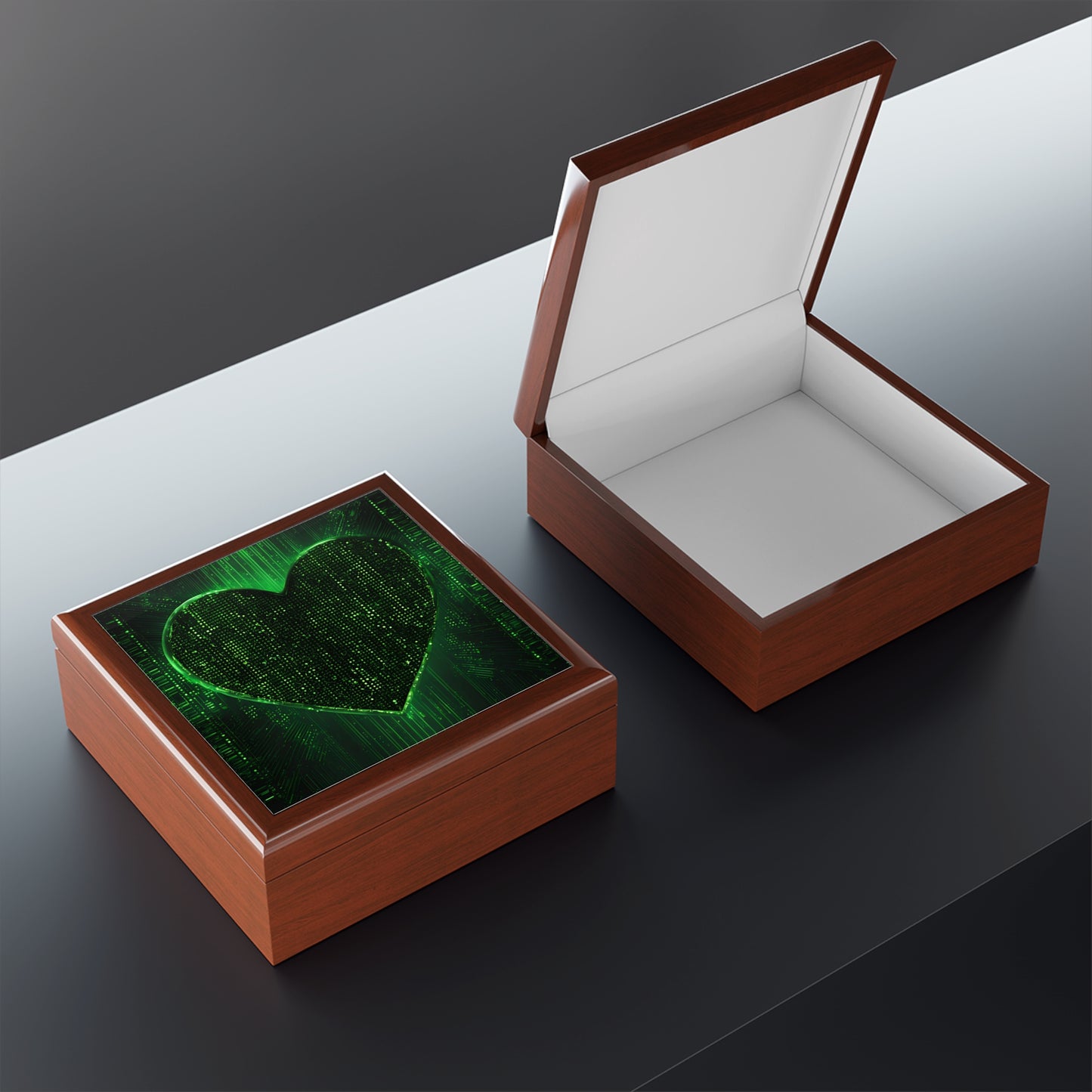 Unique Computer Matrix Art Print Design Jewelry Box Trinket Box Bedroom Dresser Decor Vanity Gift Box - 3 colors to choose from