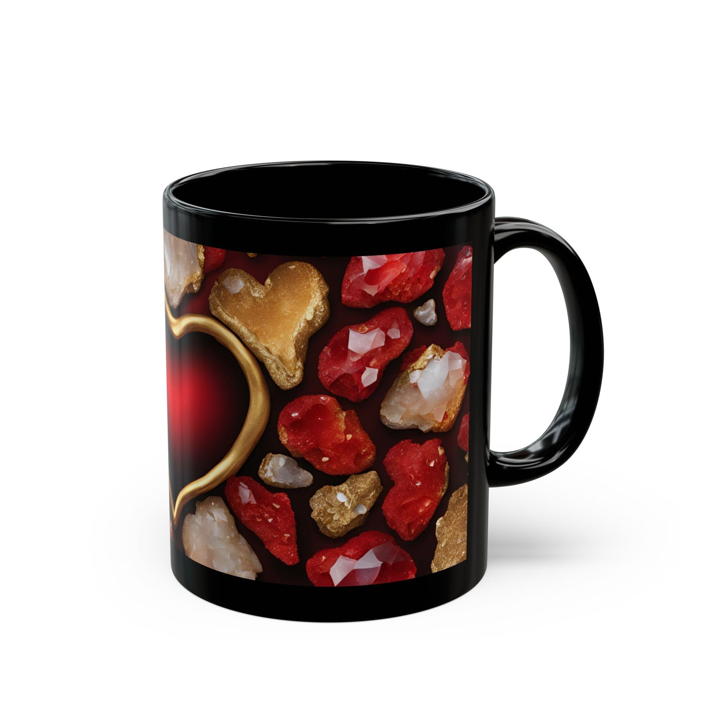 Heart Shaped Crystal Geode Design Coffee Tea Hot Chocolate Mug Valentine's Day Gift for Her Nature Lover Gift Geology Rock Lover Gift