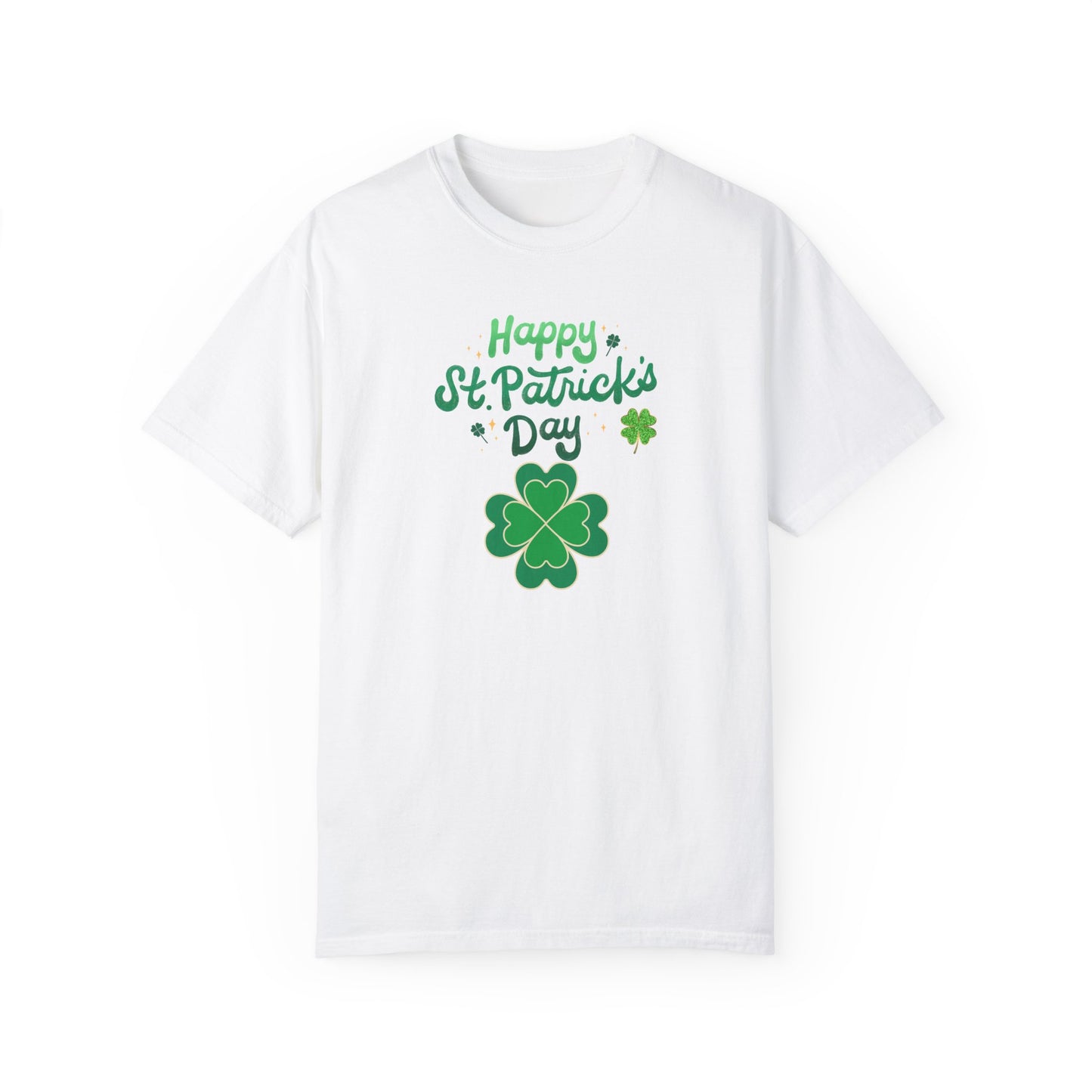 St. Patrick's Day T-Shirt Unisex Comfort Colors Relaxed Fit Garment-Dyed Tee 4 Leaf Clover Shirt Irish Themed Gift