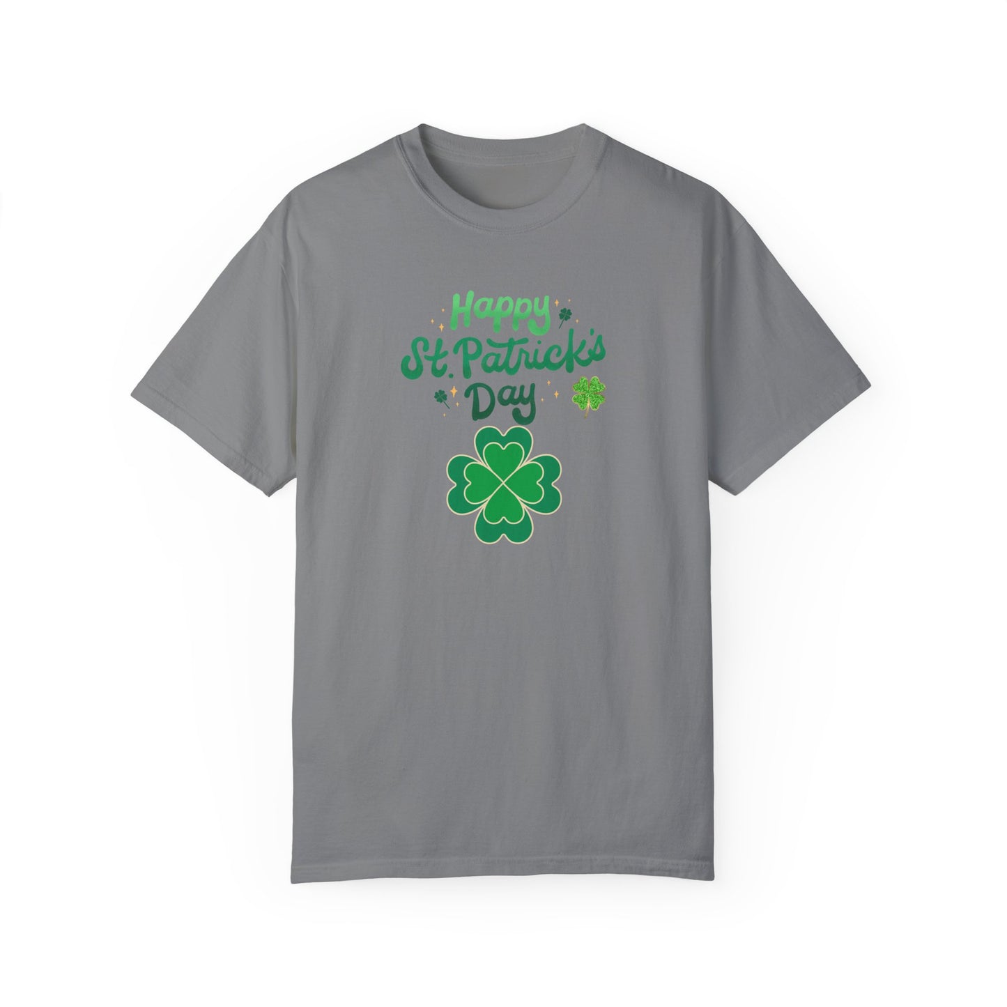 St. Patrick's Day T-Shirt Unisex Comfort Colors Relaxed Fit Garment-Dyed Tee 4 Leaf Clover Shirt Irish Themed Gift