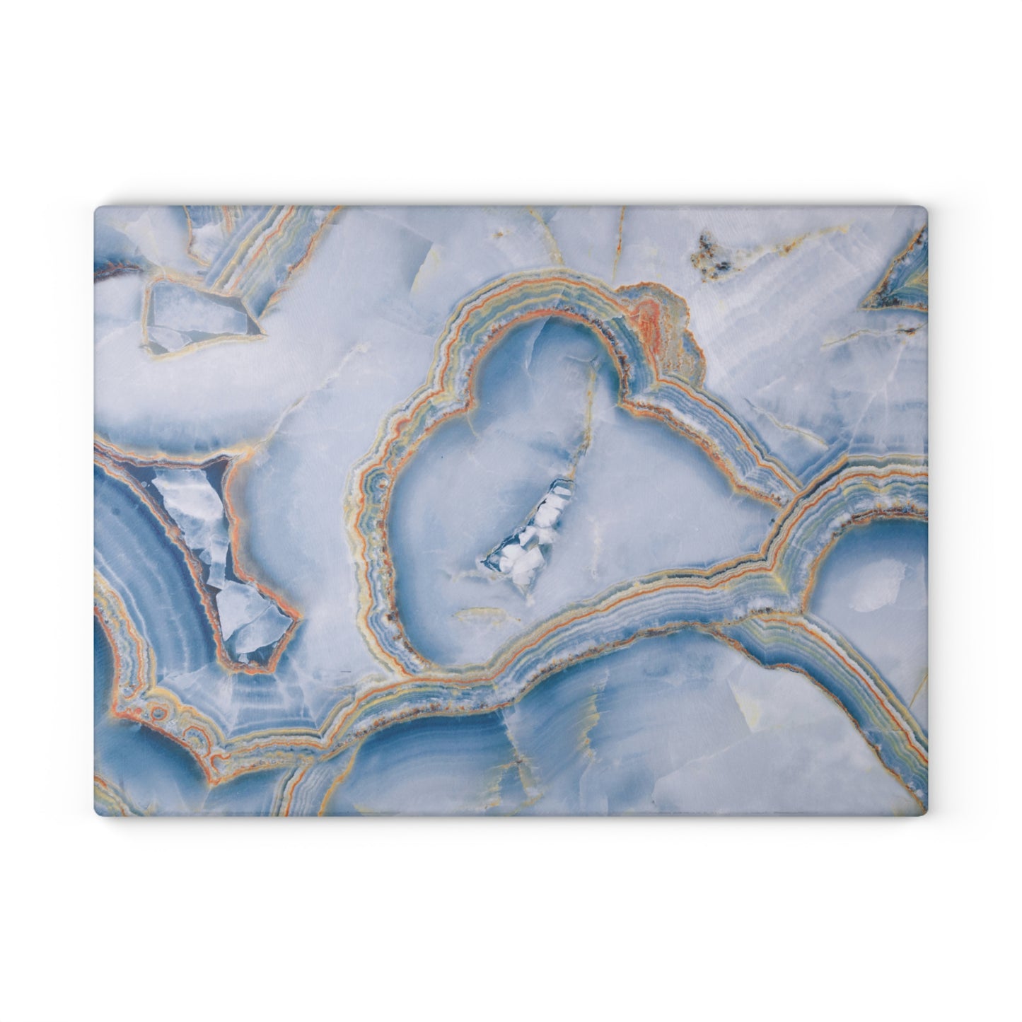 Kitchen Decor Glass Cutting Board Serving Tray with Quartz-look Design Cutting Board Gift for Home Cook Fun Marble-look Charcuterie Board