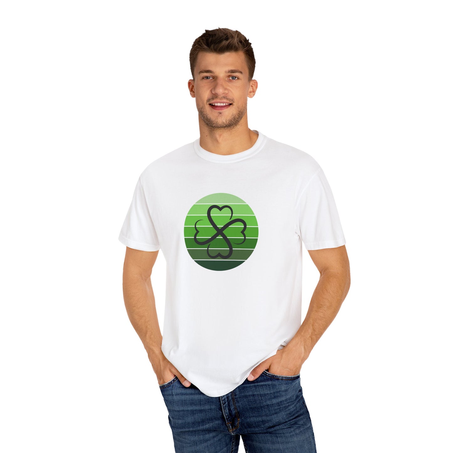 St. Patrick's Day T-Shirt Unisex Comfort Colors Relaxed Fit Garment-Dyed Tee 4 Leaf Clover Shirt Irish Themed Gift
