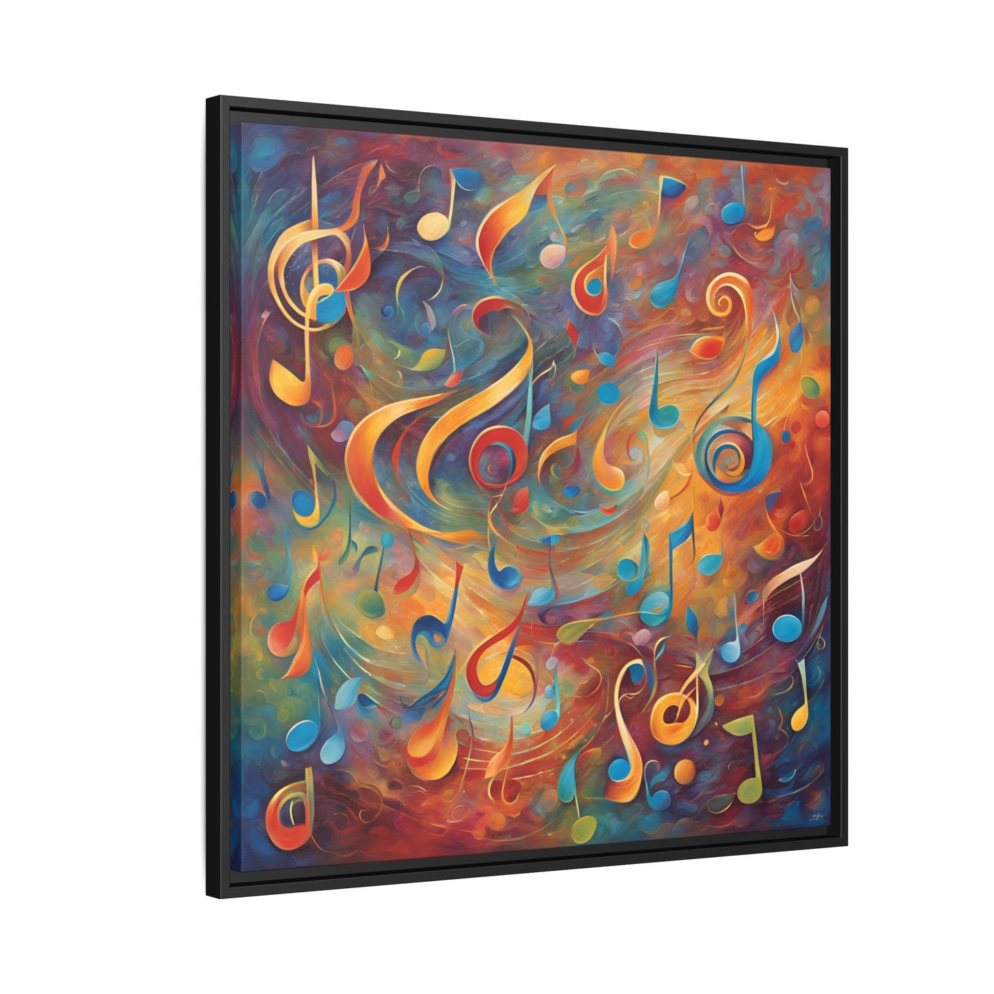 Modern Music-Themed Print Abstract Design Unique Framed Canvas Print Treble Clef Note Wall Art Music Lover Gift Decor 3 frame colors