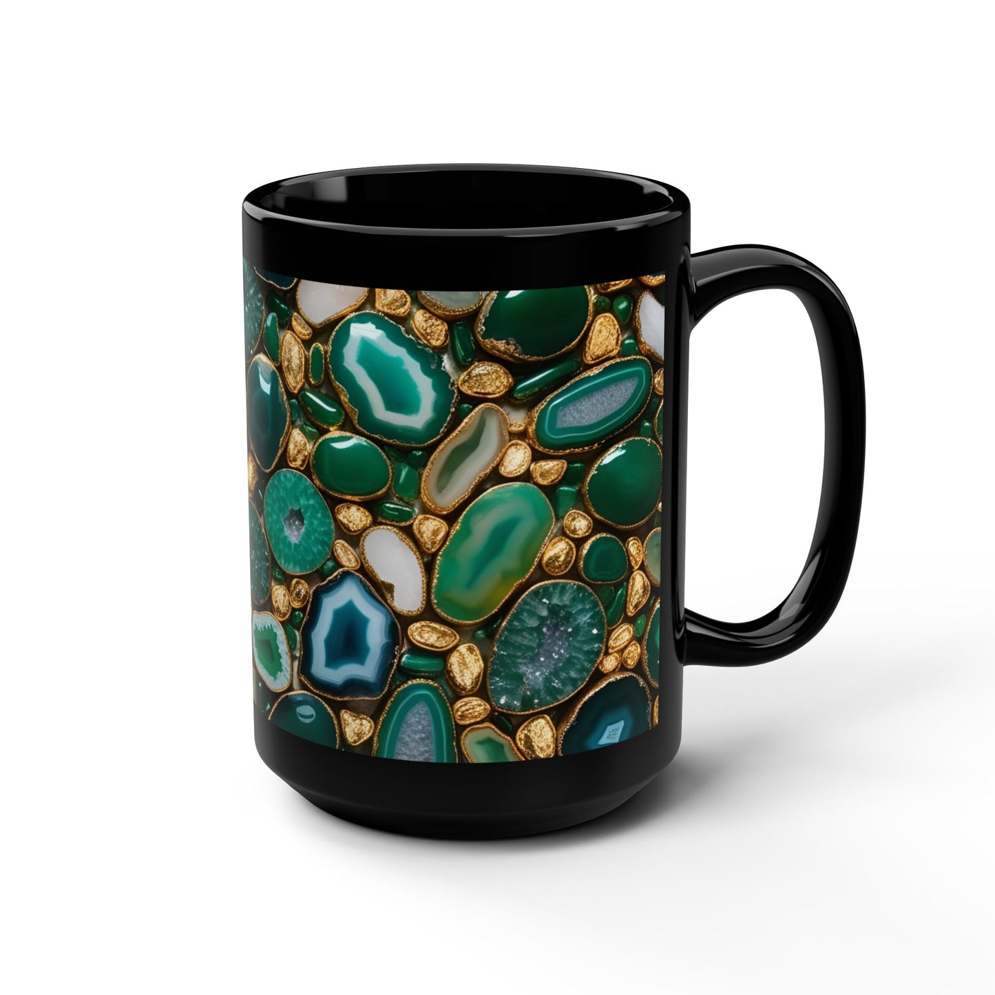 Ceramic Coffee Mug Quartz-Inspired Image Nature Rock Lover Ceramic Tea Cup Flower Garden Lover Geode Agate Look Ceramic Mug
