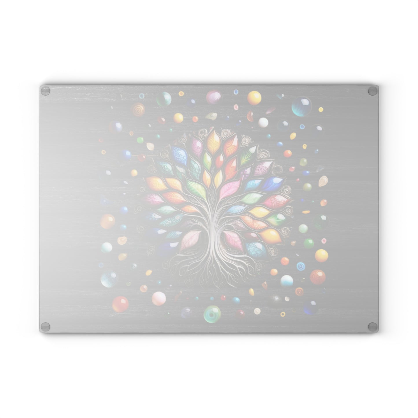 Glass Kitchen Decor Glass Cutting Board Serving Tray with Tree of Life Design Cutting Board Gift for Home Cook Glass Charcuterie Board