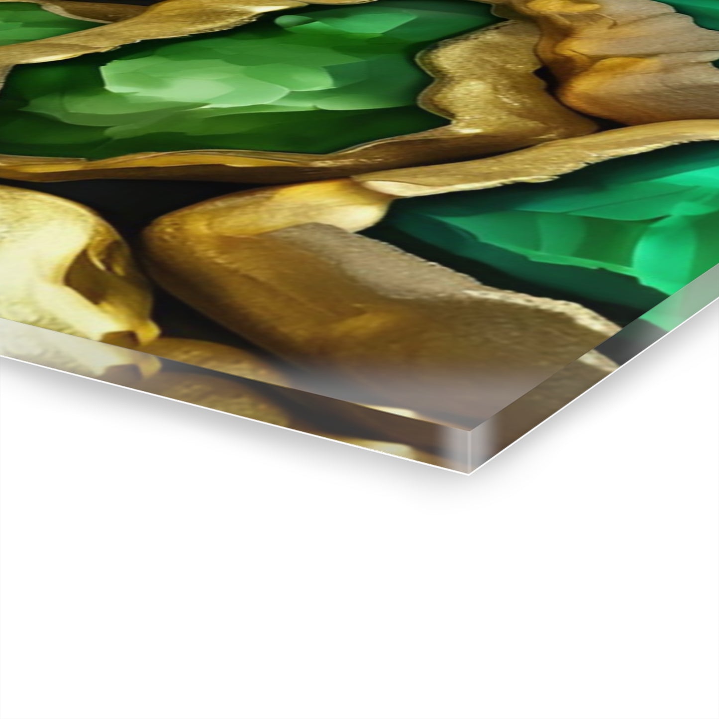 Large Geode-Inspired Design Acrylic Print with French Cleat Emerald-look Nature Wall Art Rock Lover Relaxing Artwork Modern Home Decor