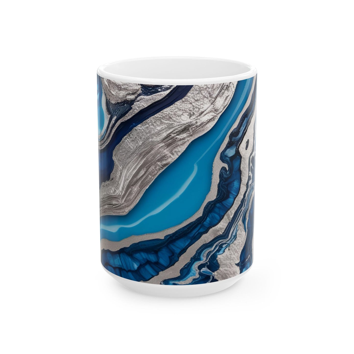 Ceramic Coffee Mug Modern Wave Design Mug Tea Cup Oceanic Swirl Design Salt Life Surfer Beachy Theme Ceramic Mug