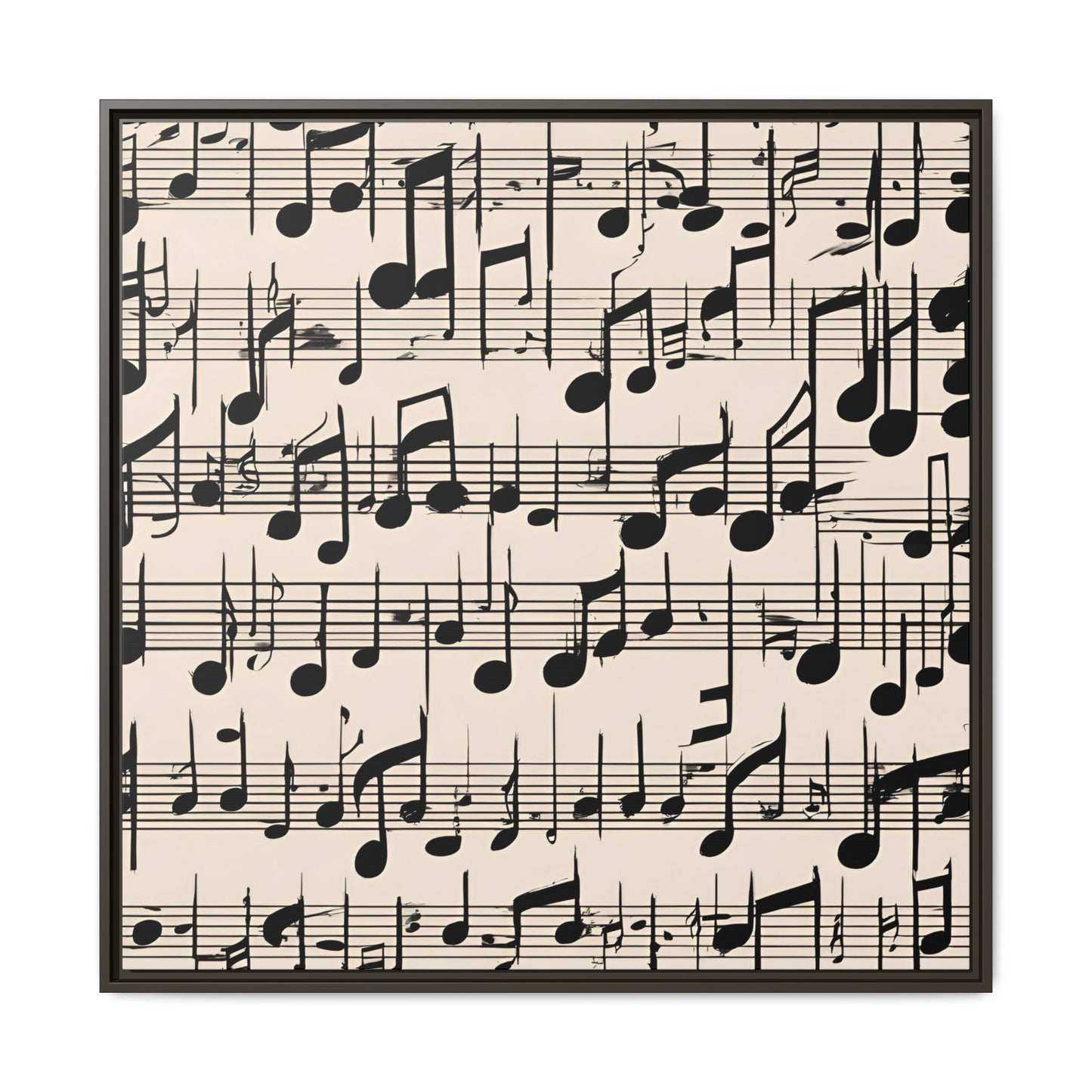 Music-Themed Print Abstract Sheet Music Design Unique Framed Canvas Print Treble Clef Note Wall Art Music Lover Gift Decor 3 frame colors