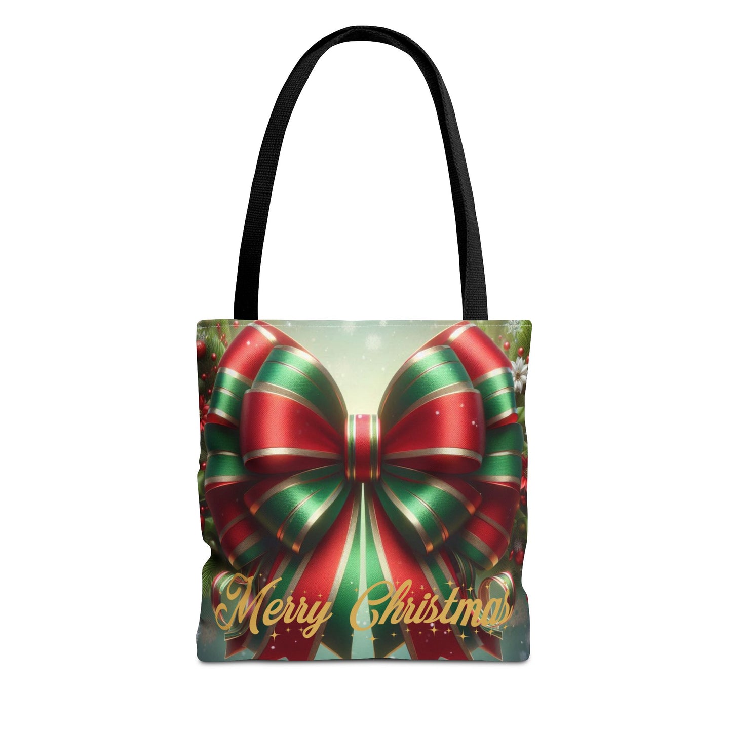 Gift Wrapped Design Christmas Tote Bag Holiday Cheer Gift Winter Accessory Reusable Winter Shopping Bag Xmas Joy Gift Unisex Bag for Him Her