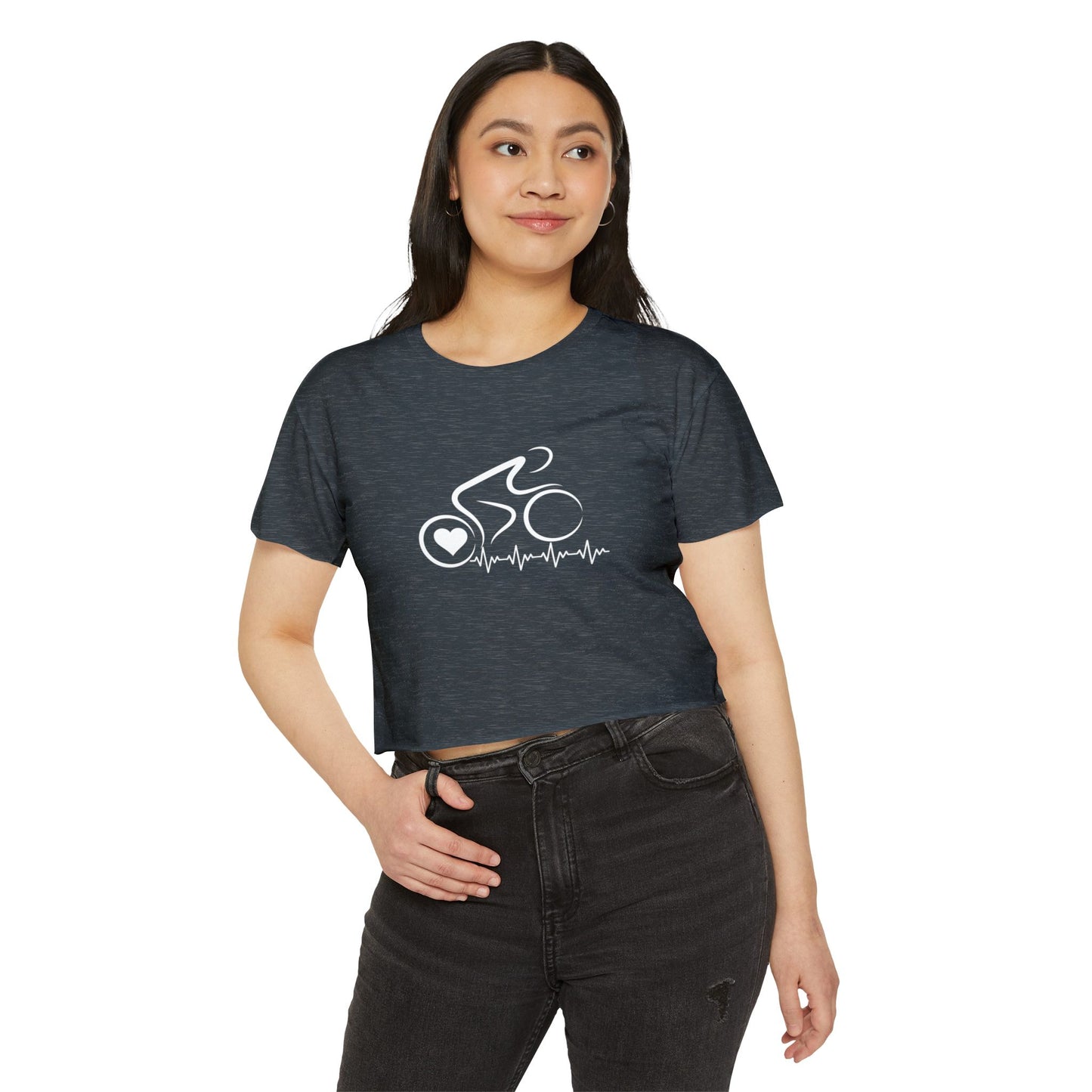 Bicycle Cycling Biking Shirt Unique Modern Bike Shirt Cycling Gift Cyclist Women's Spin Class Crop Top