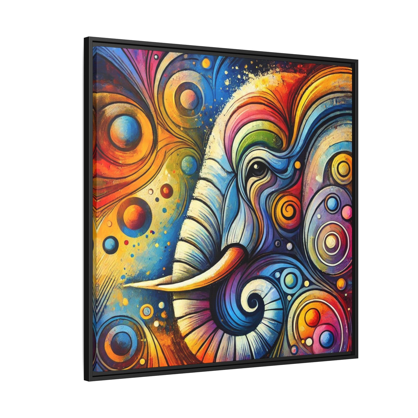 Modern Elephant Print Abstract Design Unique Framed Canvas Print African Wall Art Animal Lover Gift Nature Lover Decor 3 frame colors