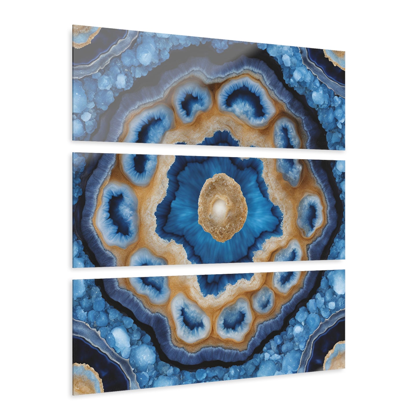 Stunning Geode Design Triptych Acrylic Print Wall Art Nature Lover Gift Geology Rock Lover Gift Agate Design