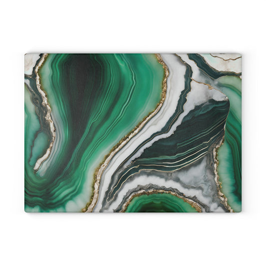 Kitchen Decor Glass Agate-look Image Nature Lover Cutting Board Serving Tray Home Cook Gift Colorful Glass Geode-inspired Charcuterie Board