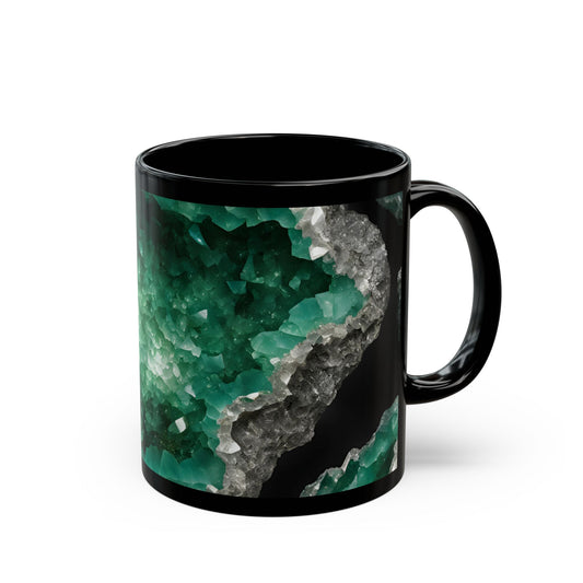 Green Amethyst Crystal Geode Design Coffee Tea Hot Chocolate Mug Cottage Core Boho Gift for Her Nature Lover Gift Geology Rock Lover Gift