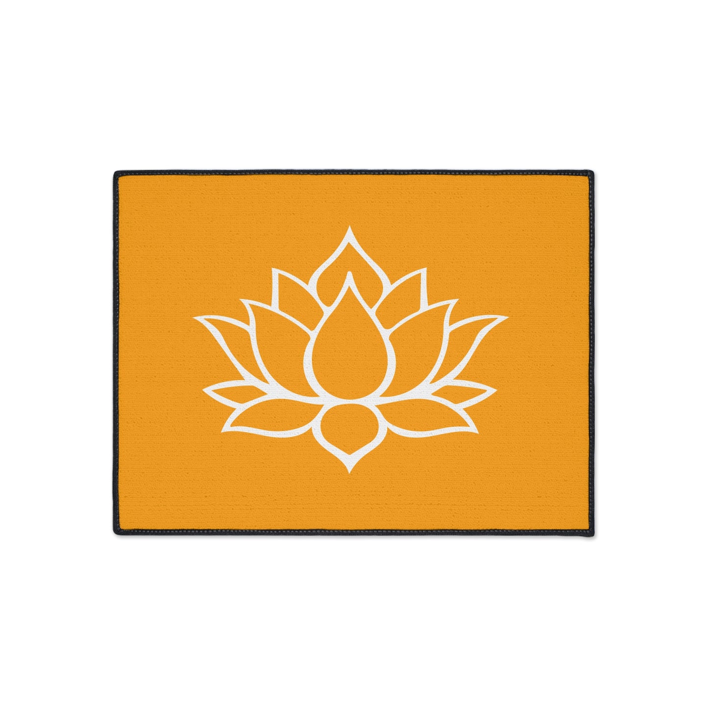 Decorative Heavy Duty Non-Slip Floor Mat Stylish Design Perfect for Entryway Kitchen Décor Orange Lotus Blossom Floral Design Rug Bath Mat