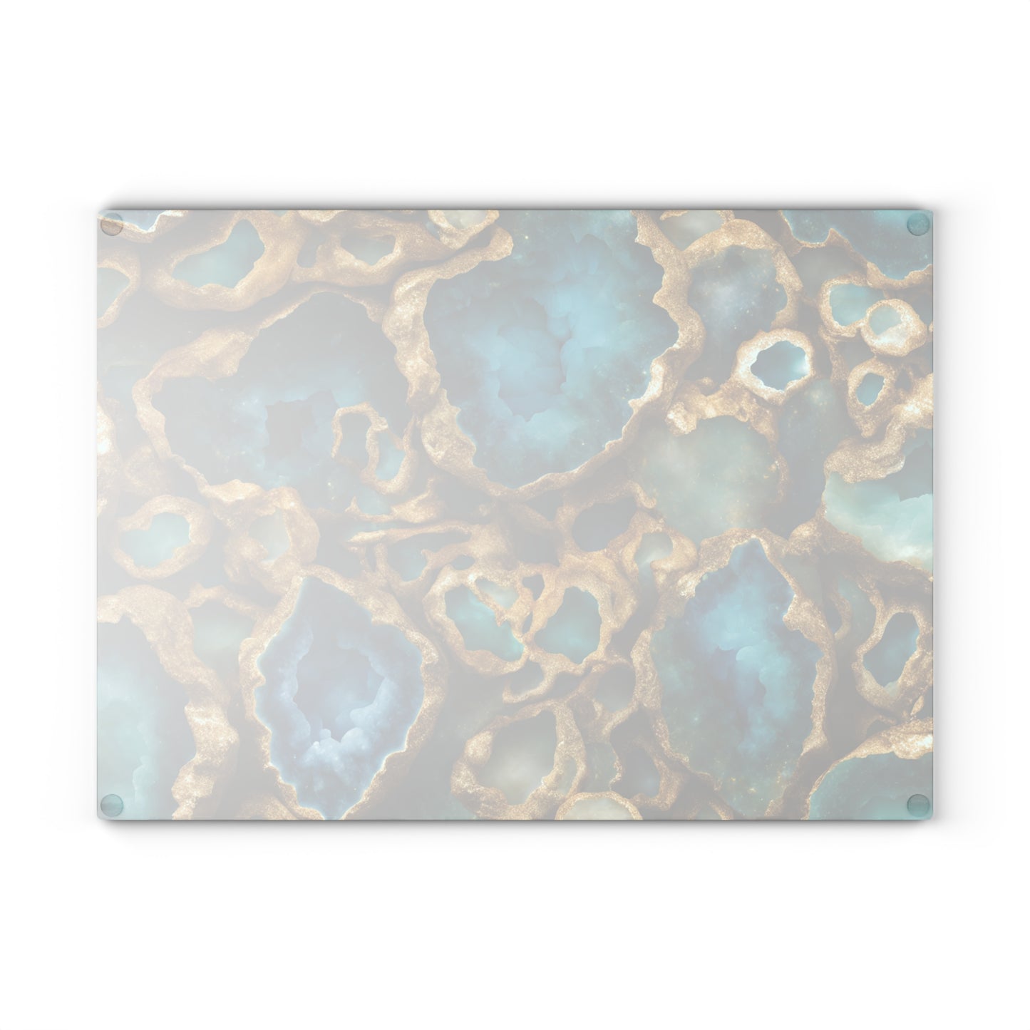 Kitchen Decor Glass Geode-Themed Image Unique Rock Lover Cutting Board Serving Tray Home Cook Gift Colorful Glass Charcuterie Board