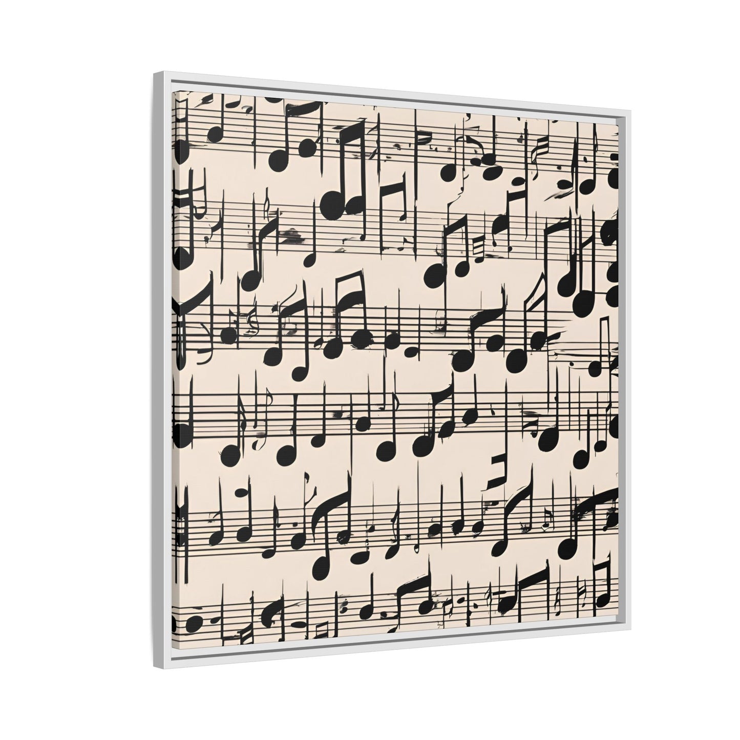 Music-Themed Print Abstract Sheet Music Design Unique Framed Canvas Print Treble Clef Note Wall Art Music Lover Gift Decor 3 frame colors