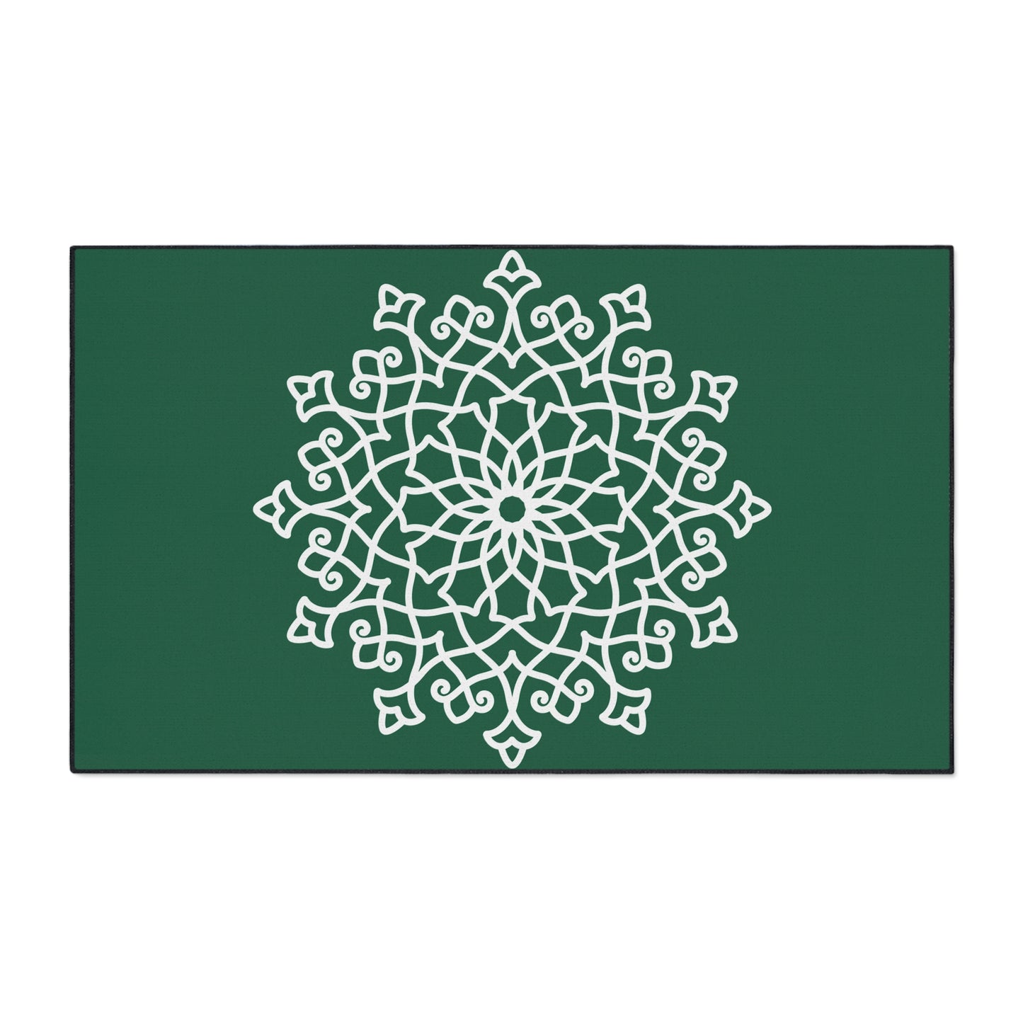 Decorative Heavy Duty Non-Slip Floor Mat Stylish Design Perfect for Entryway Kitchen Décor Green Floral Geometric Design Rug Bathroom Mat