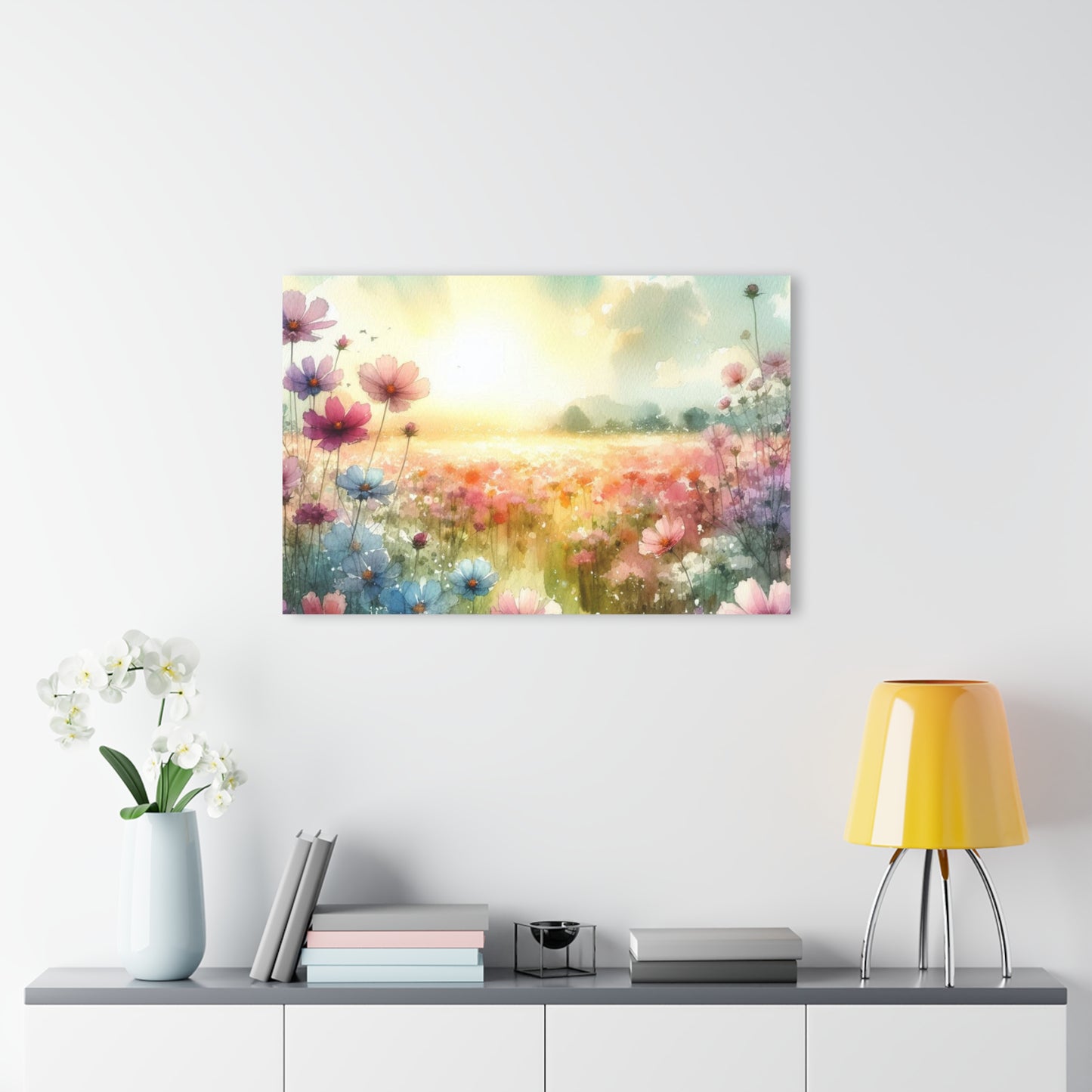Large Floral Design Acrylic Print with Field of Flowers Nature Lover Wall Art Flower Gift Daisy Flower Artwork Modern Garden Home Decor