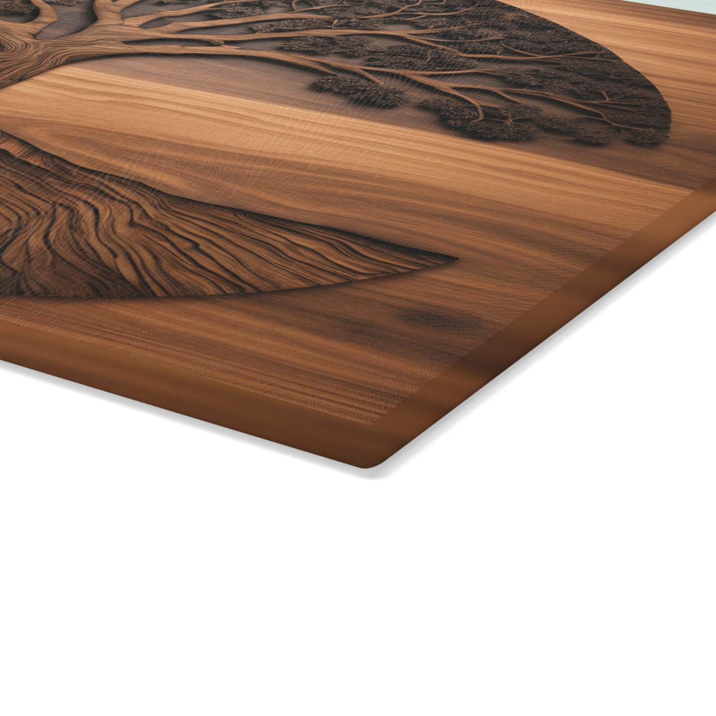 Glass Kitchen Decor Glass Cutting Board Serving Tray with Tree of Life Design Cutting Board Gift for Home Cook Glass Charcuterie Board
